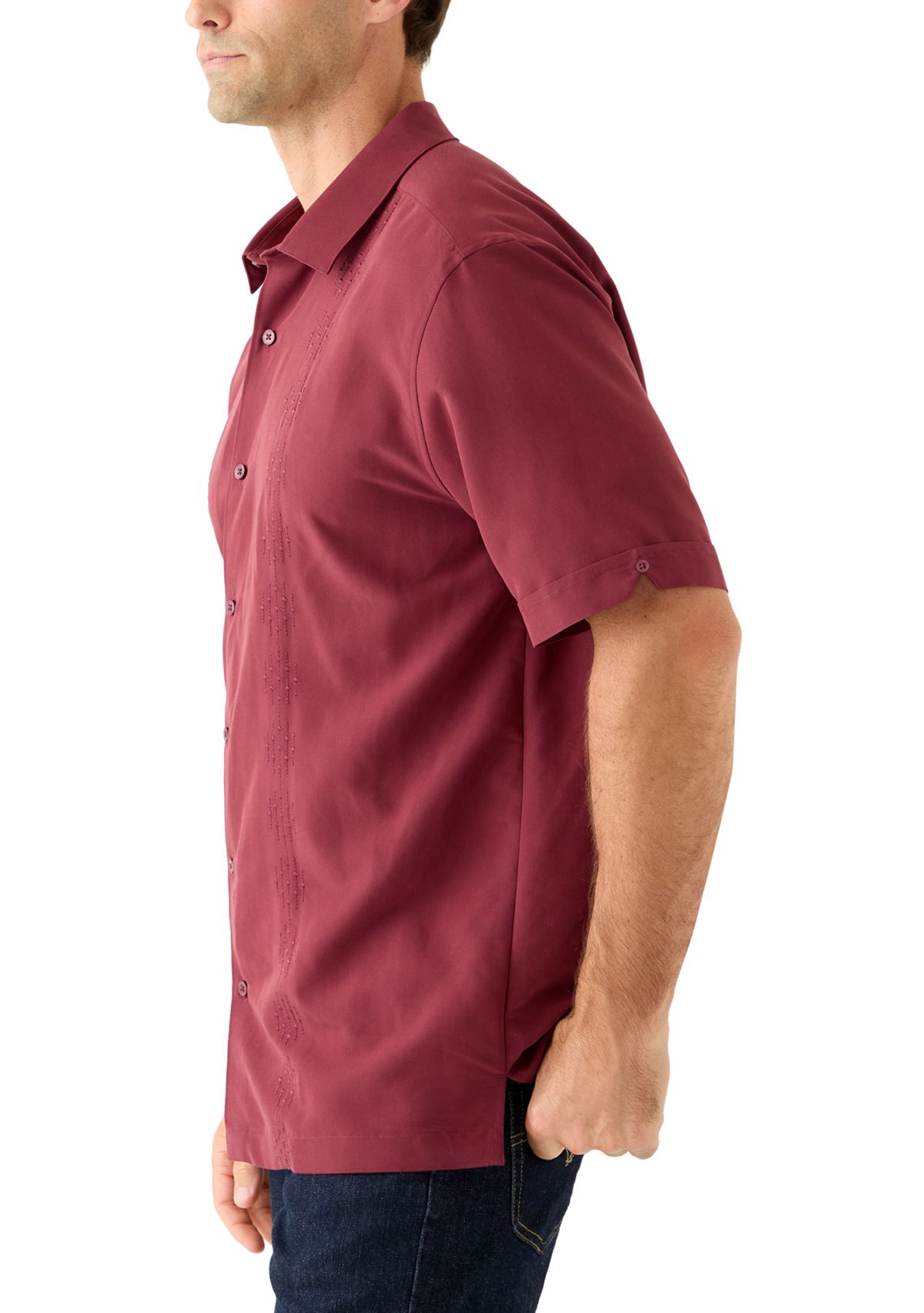 Mens Argyle Embroidery Panel Shirt