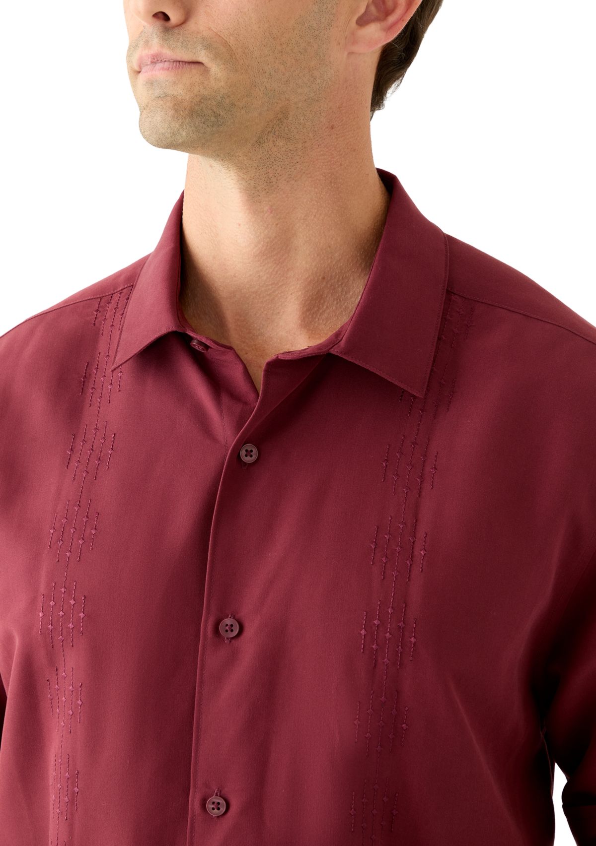 Mens Argyle Embroidery Panel Shirt