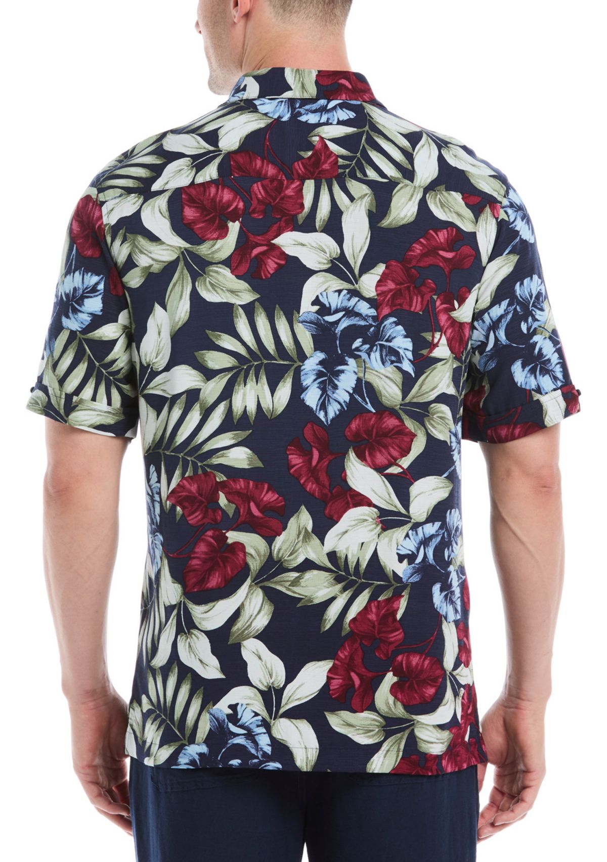 Mens Short Sleeve Floral Button Down Shirt 