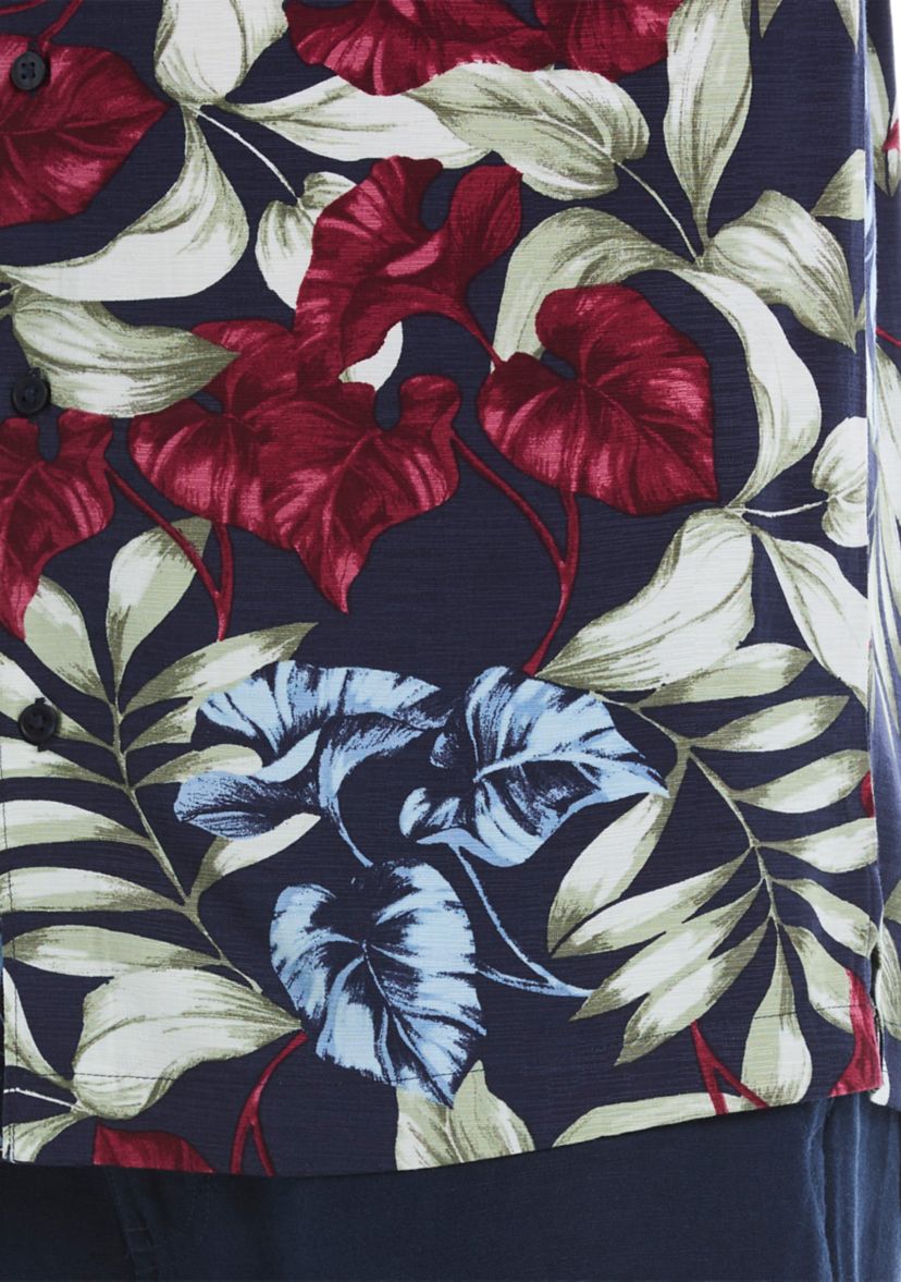 Mens Short Sleeve Floral Button Down Shirt 