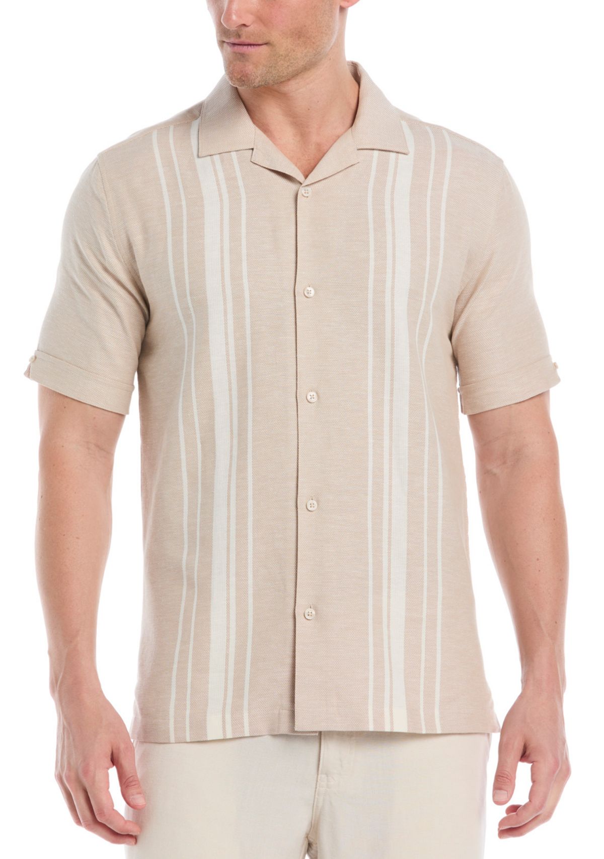 Mens Yarn Dyed Panel Dobby Shirt