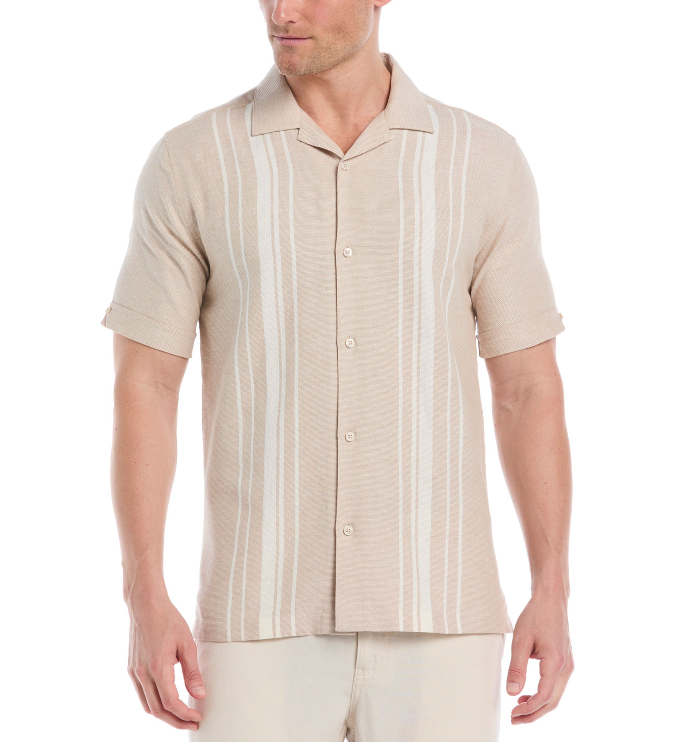 Mens Yarn Dyed Panel Dobby Shirt