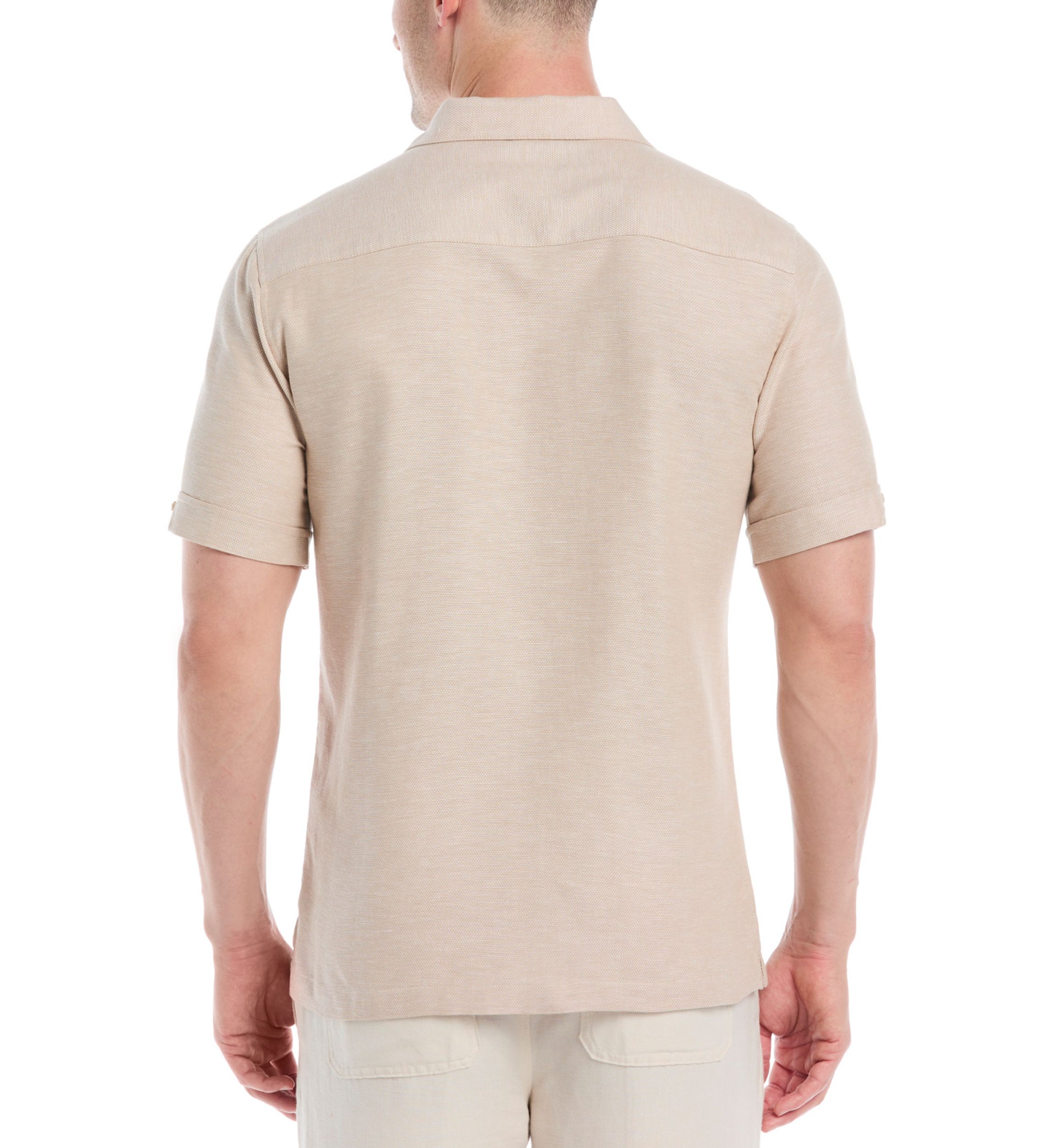 Mens Yarn Dyed Panel Dobby Shirt