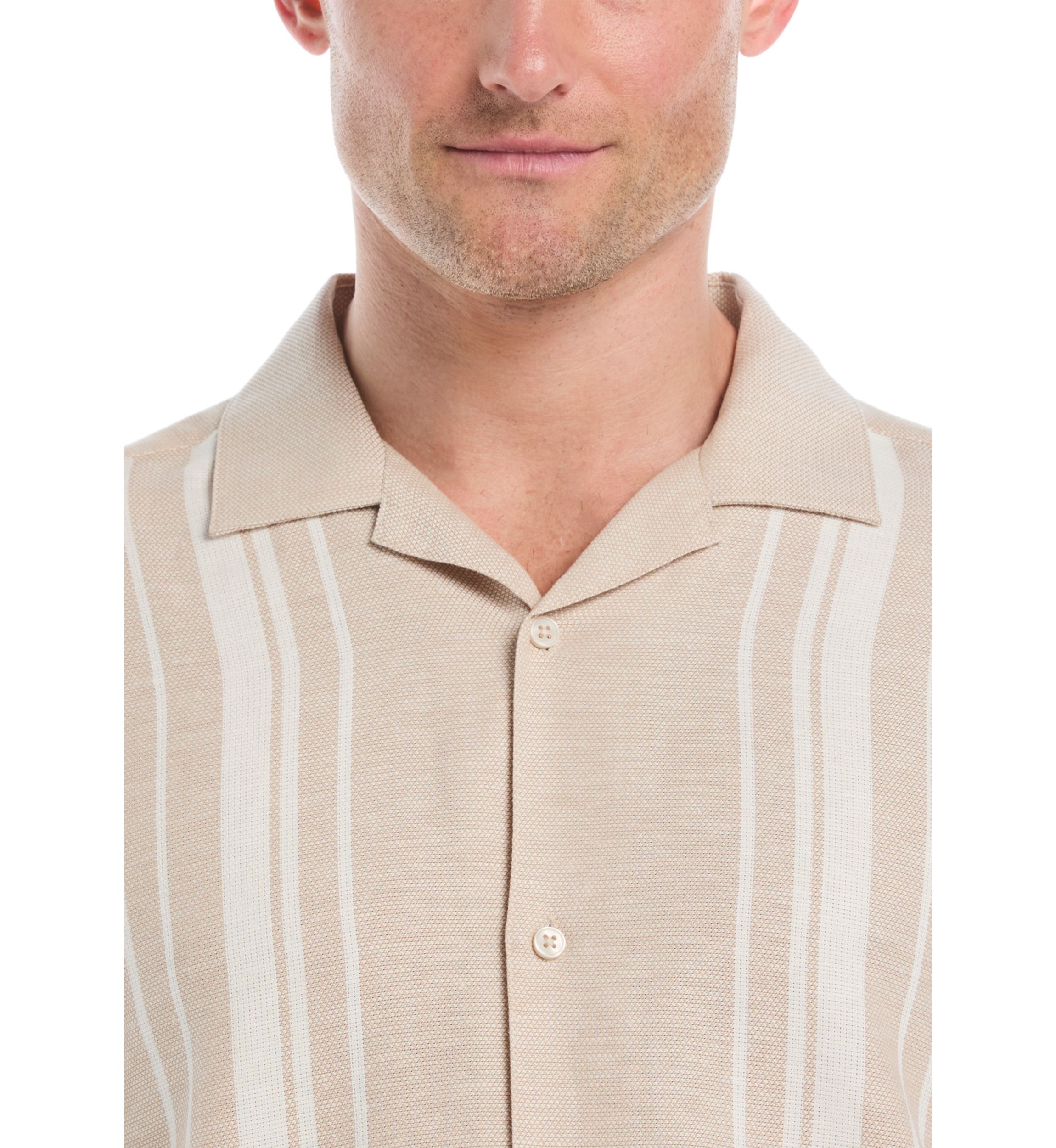 Mens Yarn Dyed Panel Dobby Shirt
