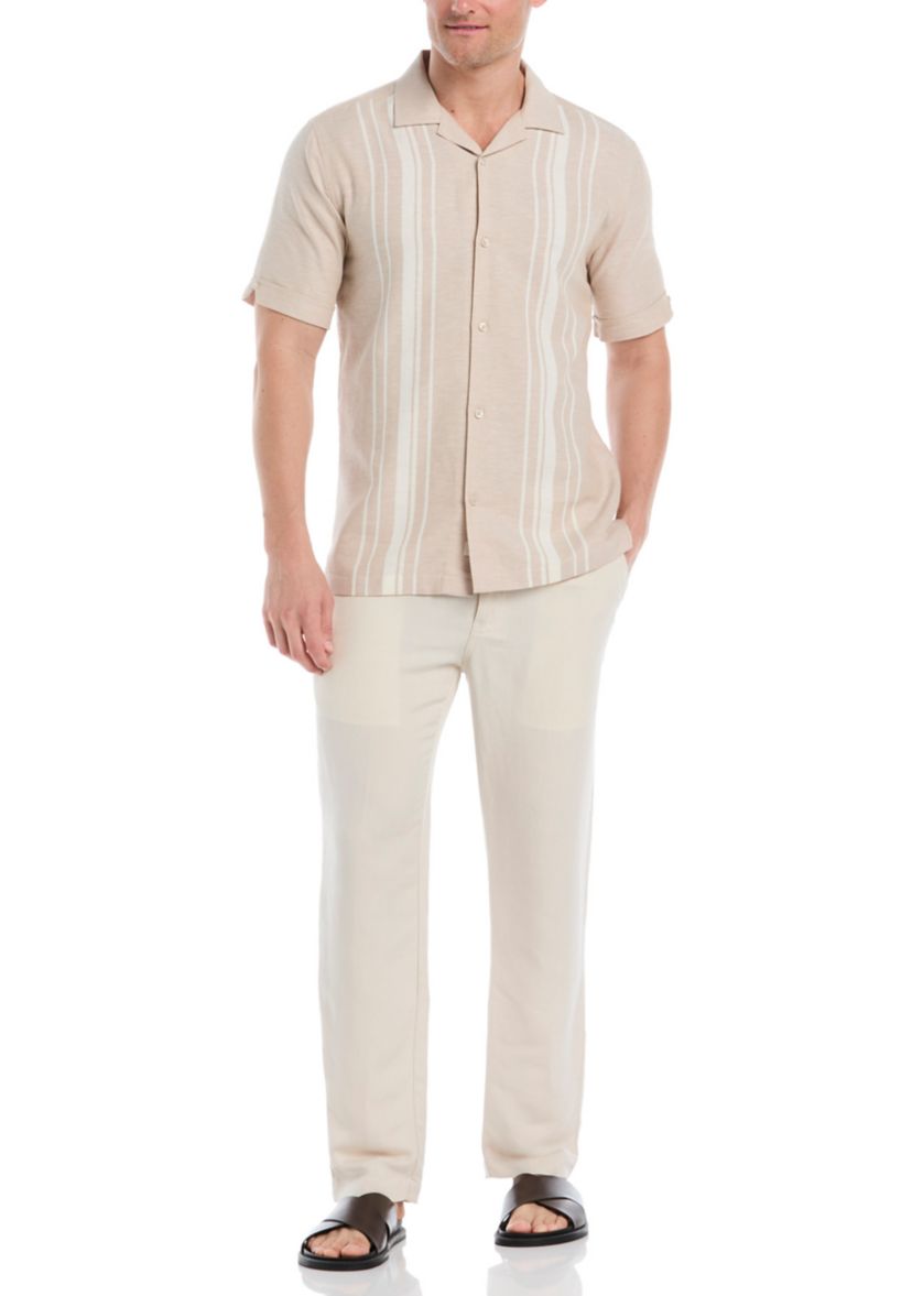 Mens Yarn Dyed Panel Dobby Shirt