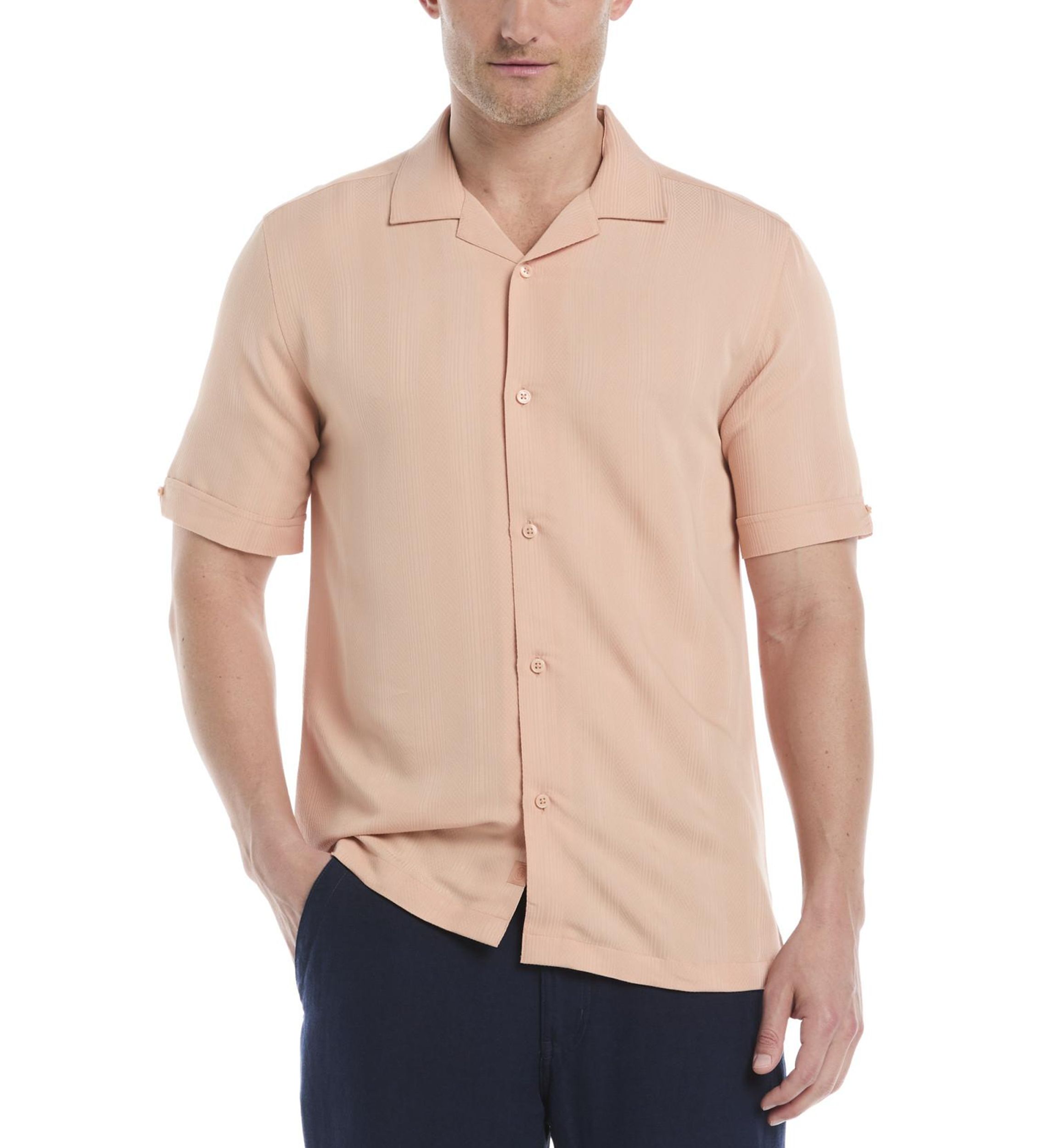 Mens Vertical Jacquard Knit Shirt