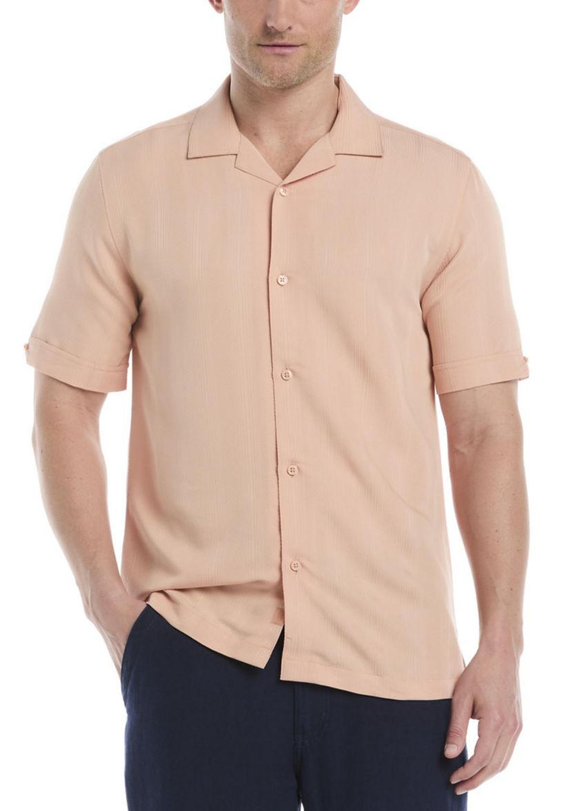 Mens Vertical Jacquard Knit Shirt
