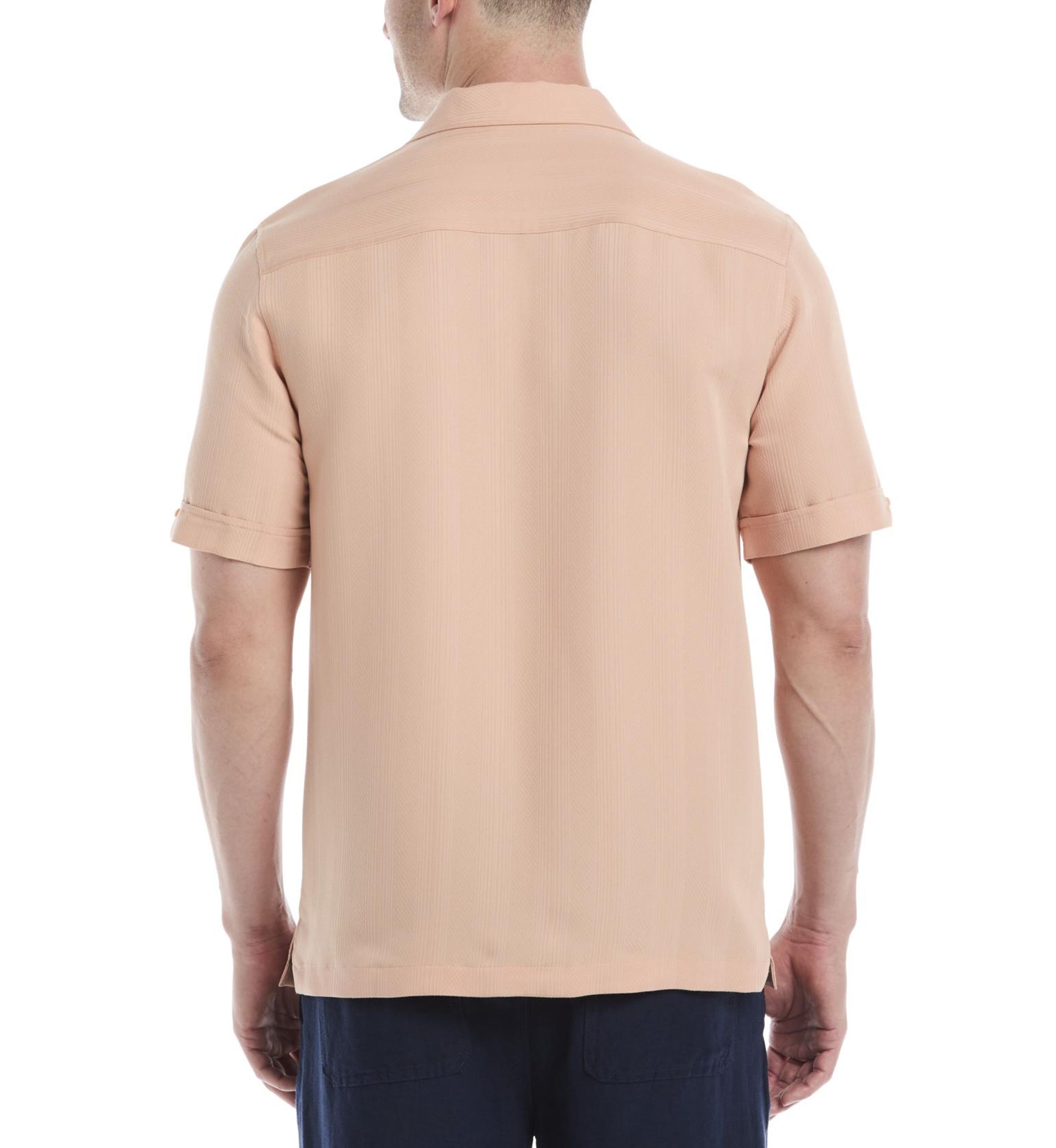Mens Vertical Jacquard Knit Shirt