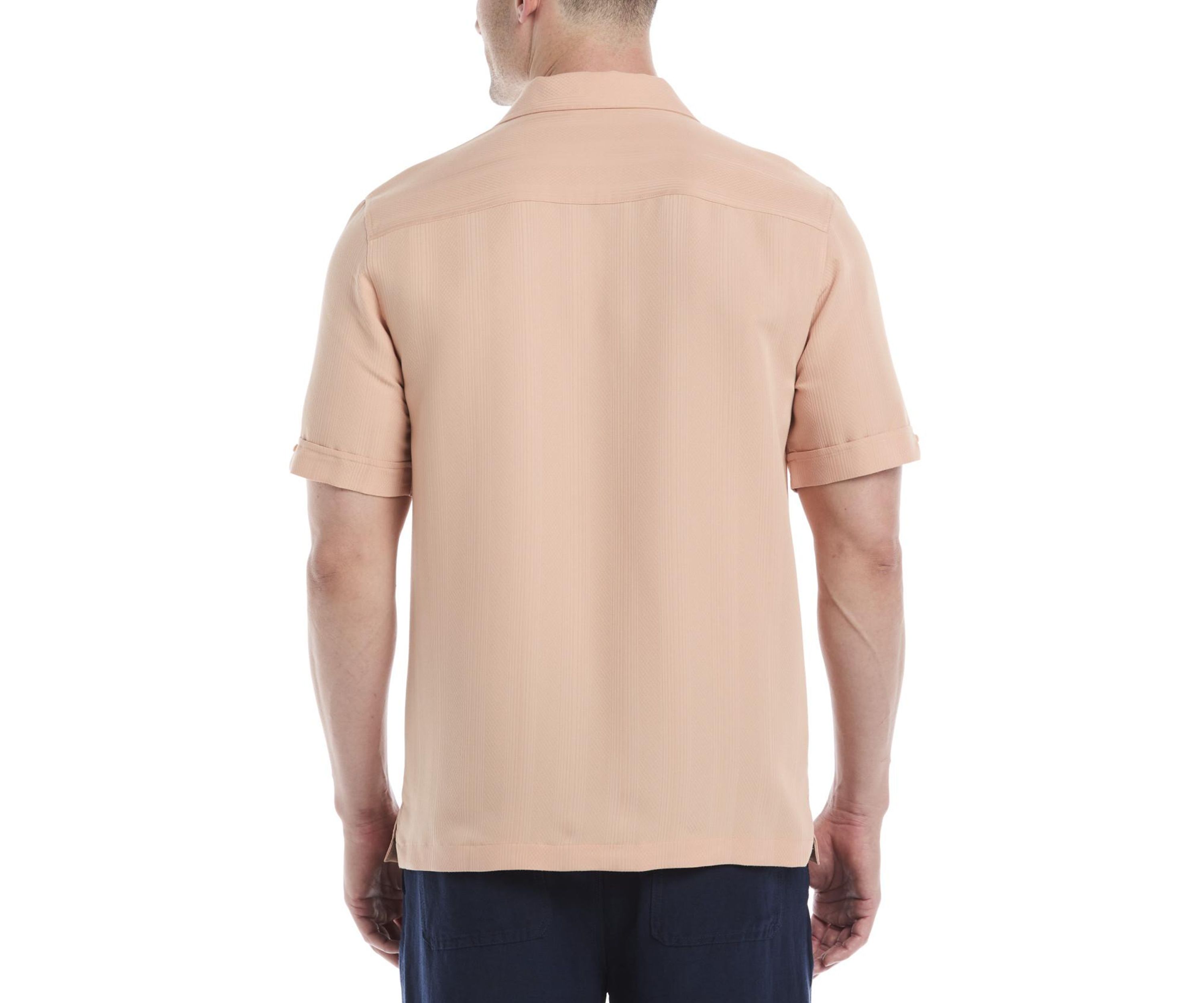 Mens Vertical Jacquard Knit Shirt
