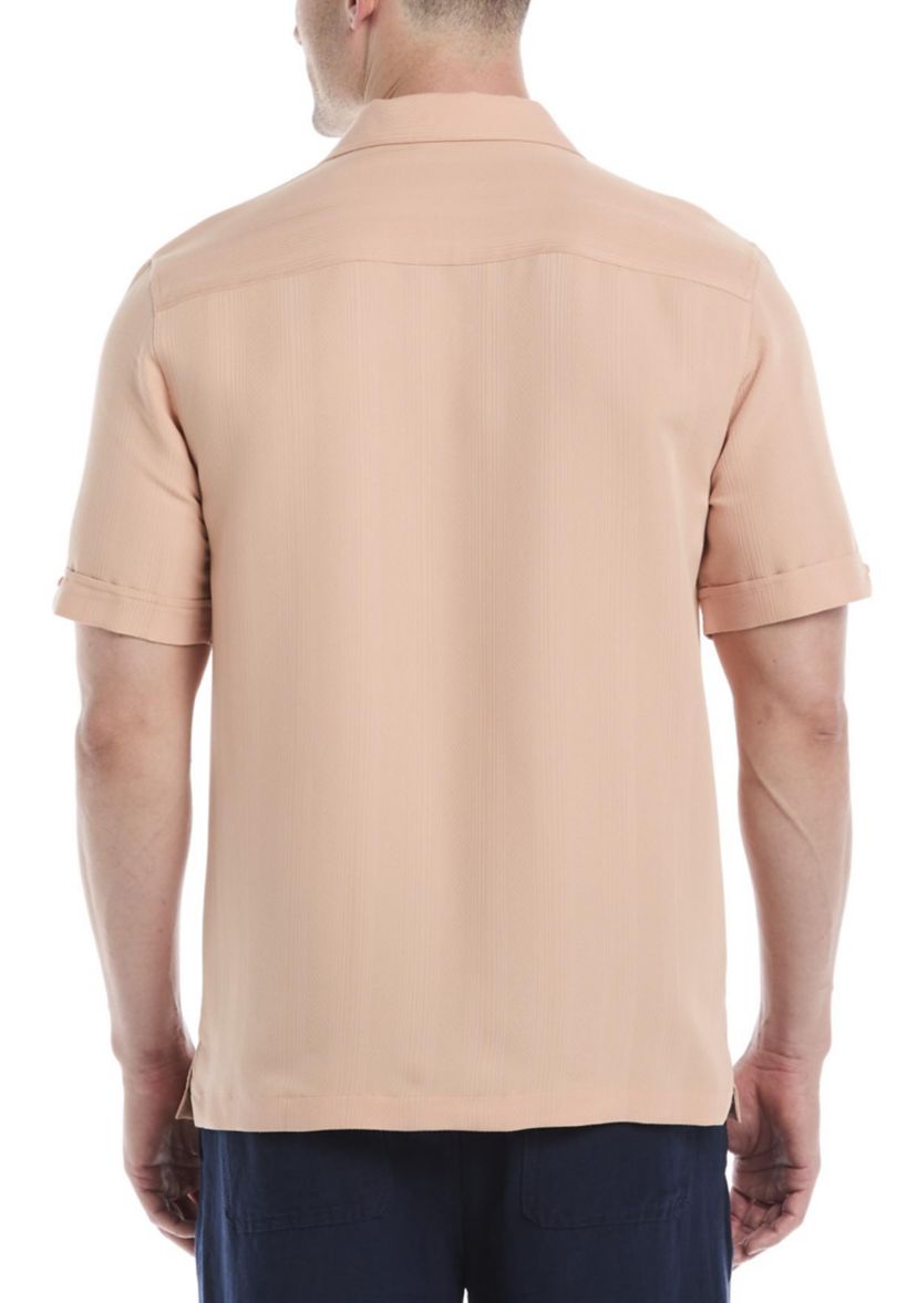 Mens Vertical Jacquard Knit Shirt