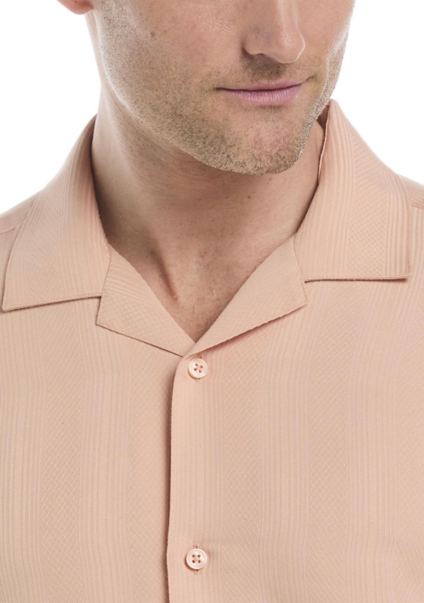Mens Vertical Jacquard Knit Shirt