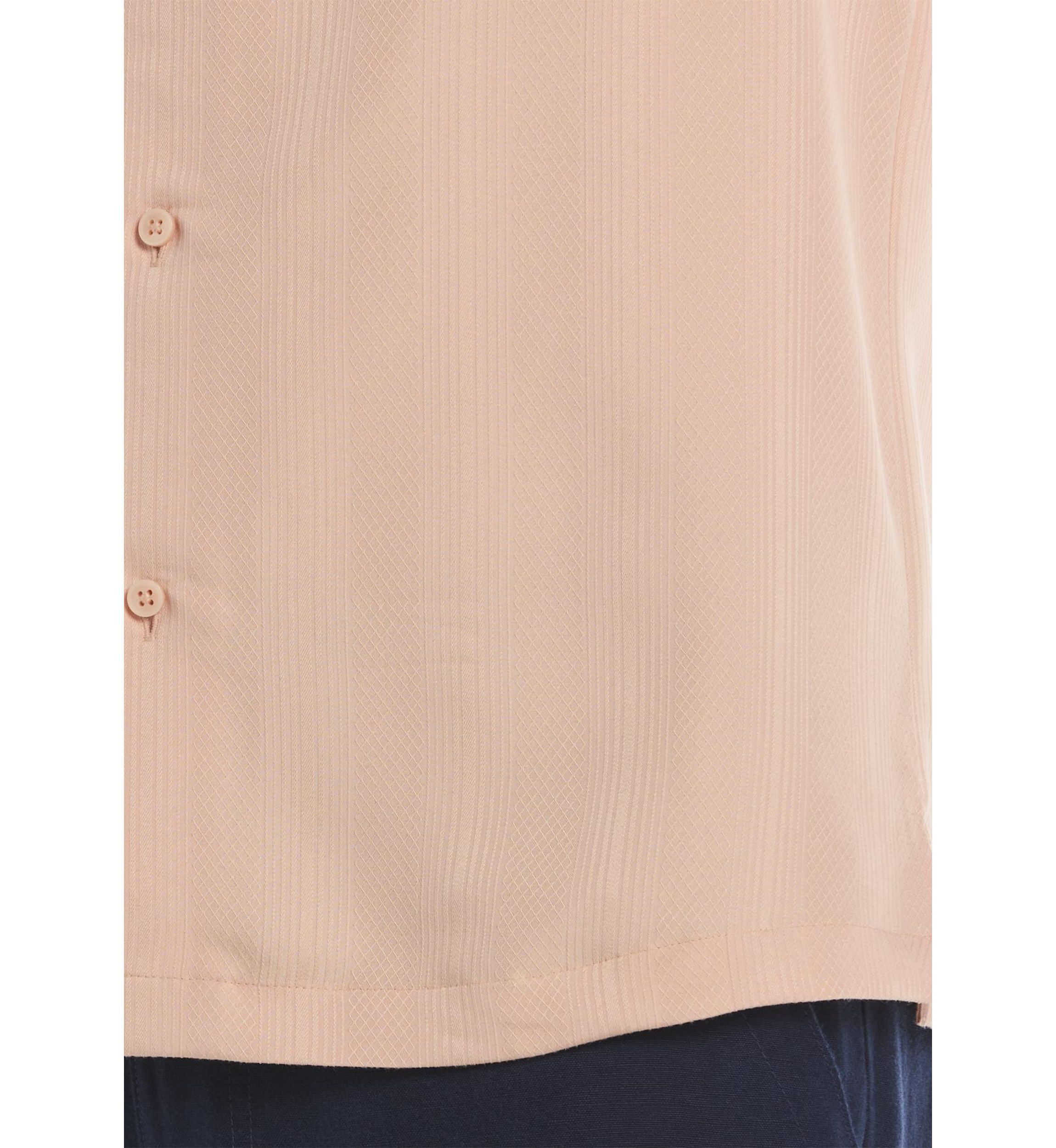 Mens Vertical Jacquard Knit Shirt