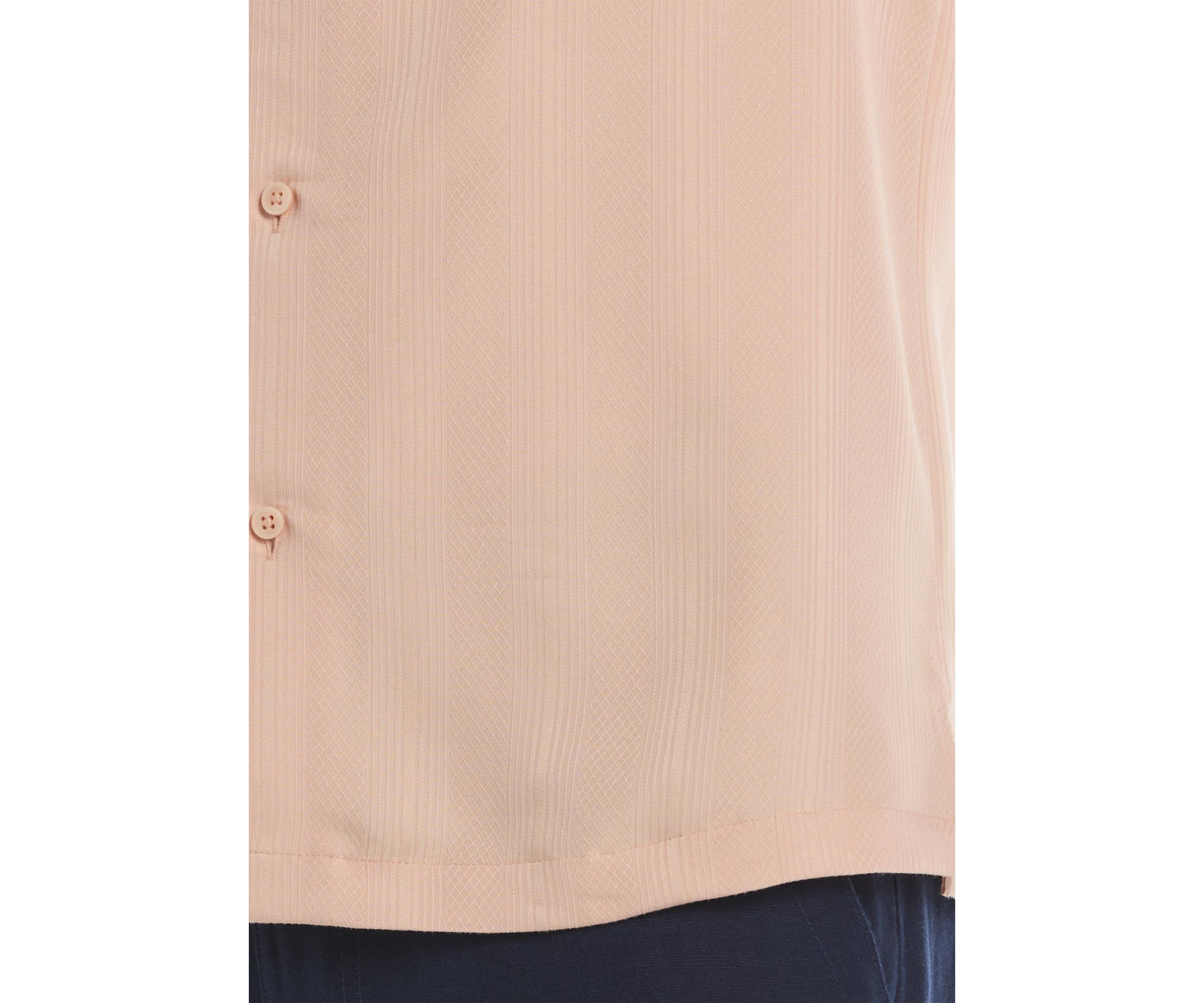 Mens Vertical Jacquard Knit Shirt