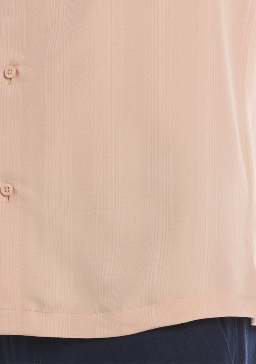 Mens Vertical Jacquard Knit Shirt