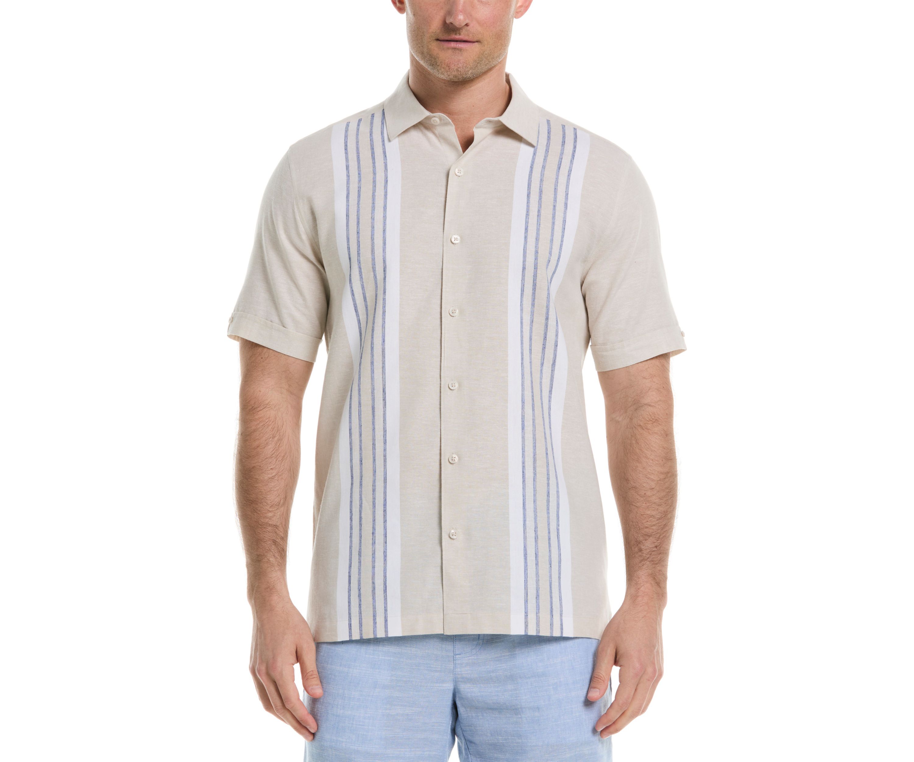 Mens Engineered Stripe Woven Shirt