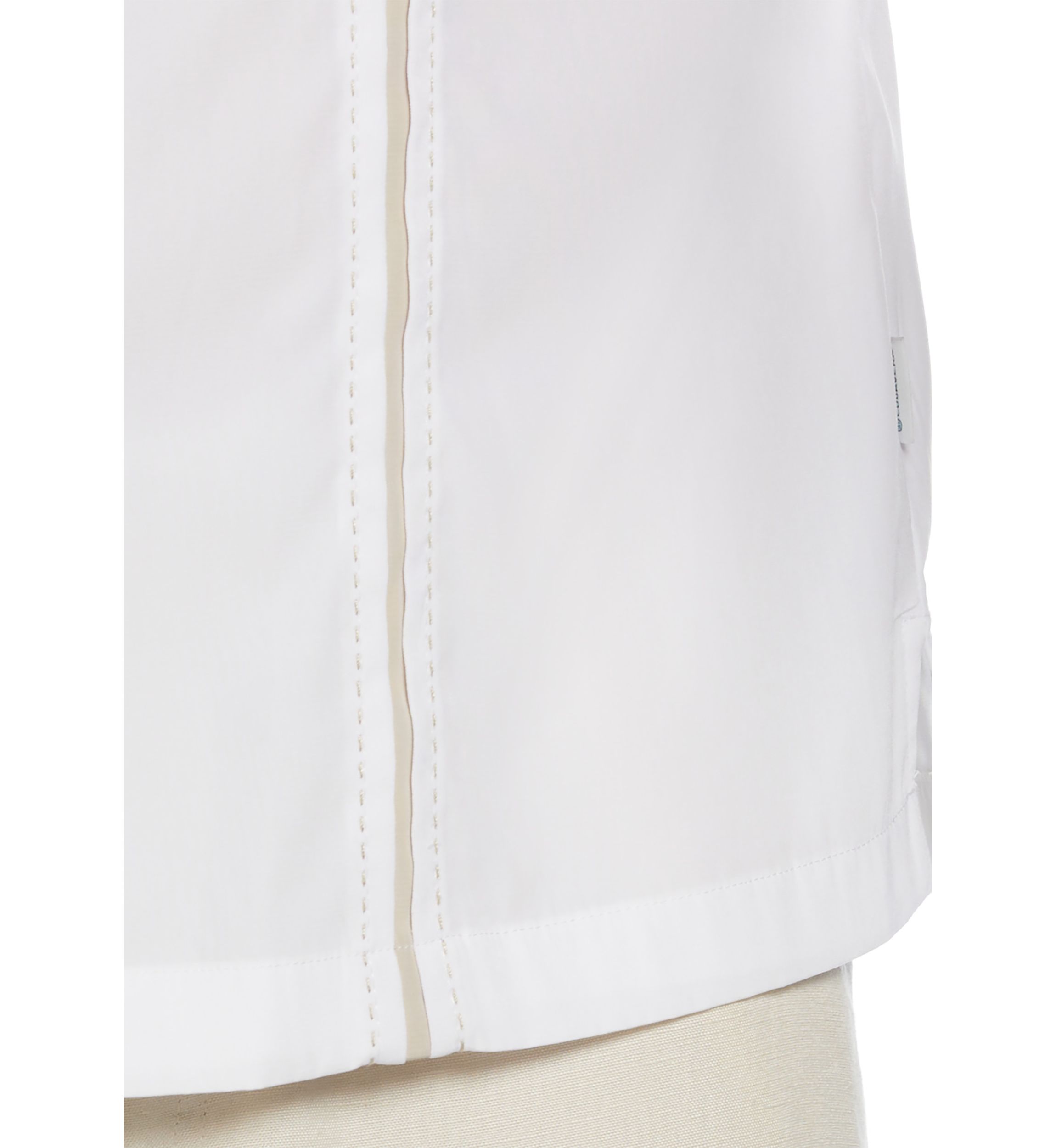 Pick Stitch Panel Short Sleeve Button-Down Shirt