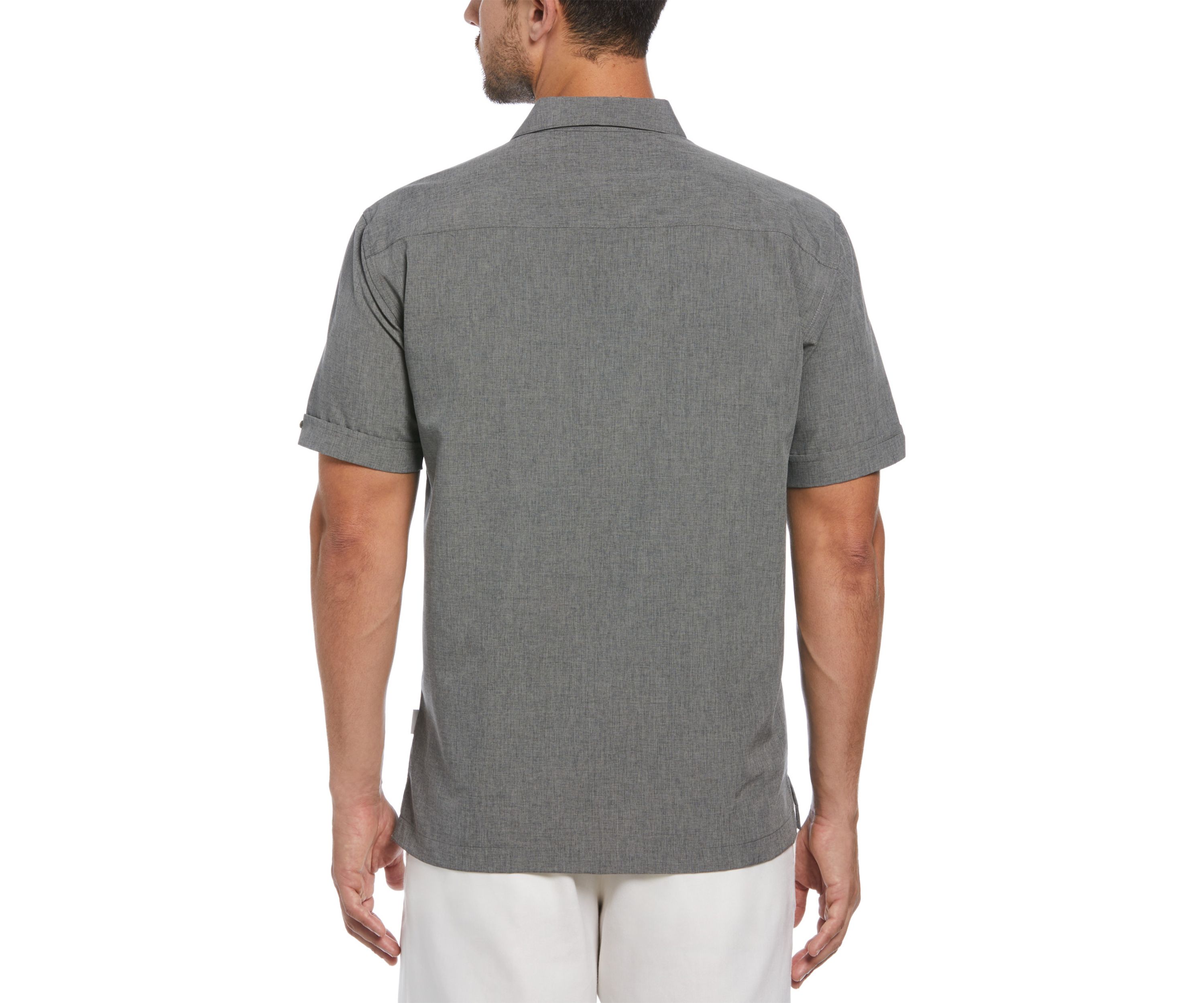 Geo Embroidered Panel Chambray Shirt