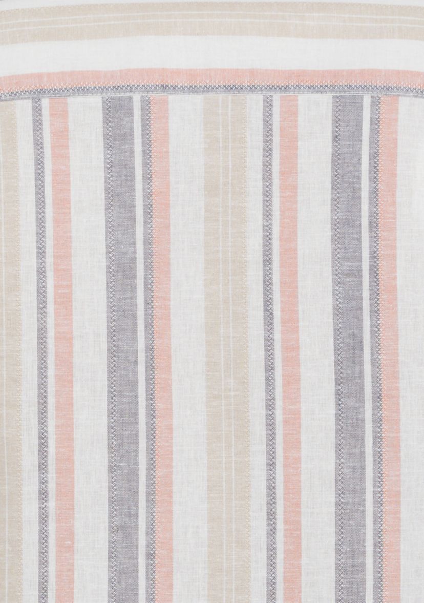 Mens Linen Blend Striped Panel Shirt