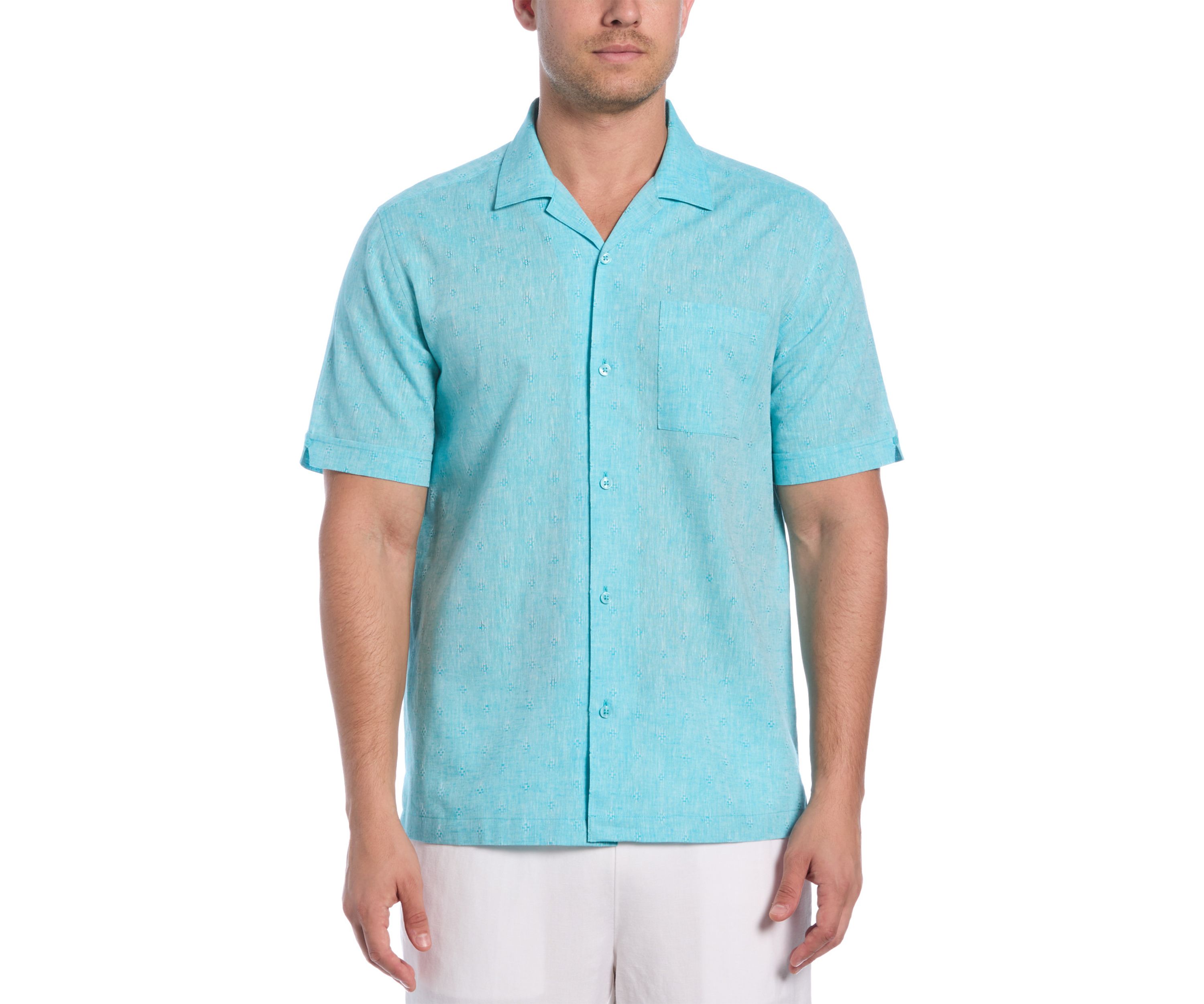Short Sleeve Diamond Dobby