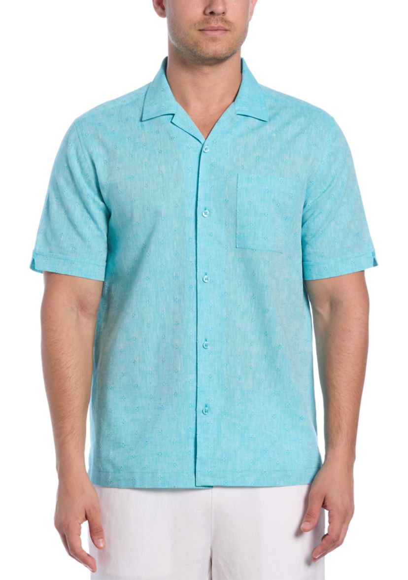 Short Sleeve Diamond Dobby