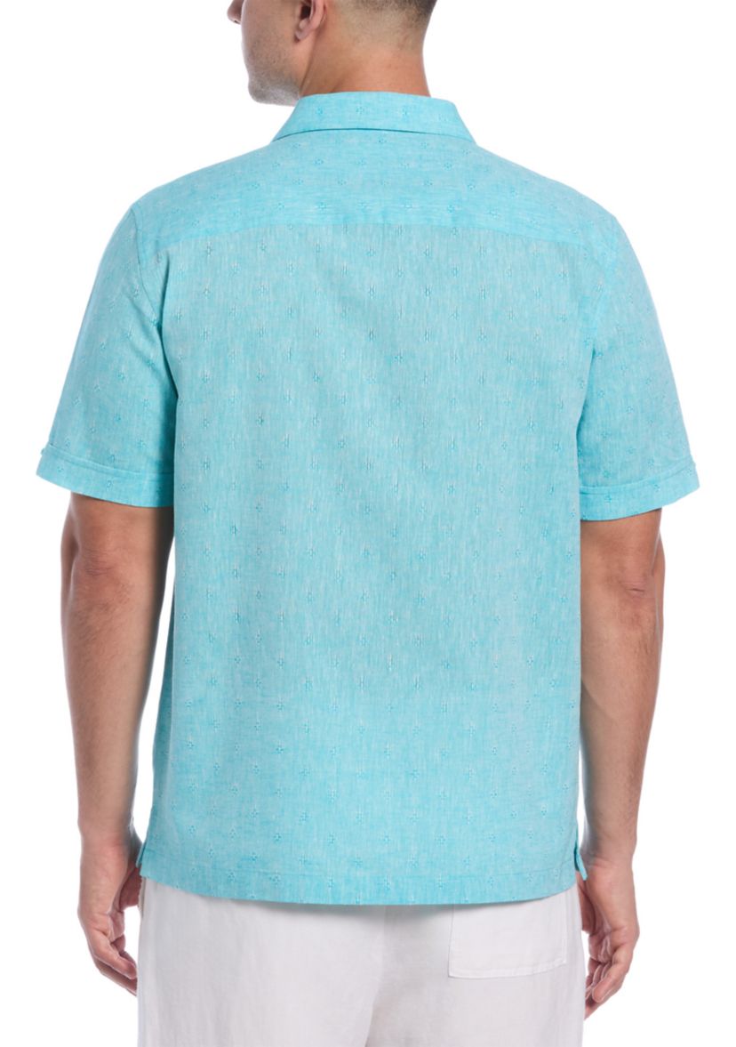 Short Sleeve Diamond Dobby