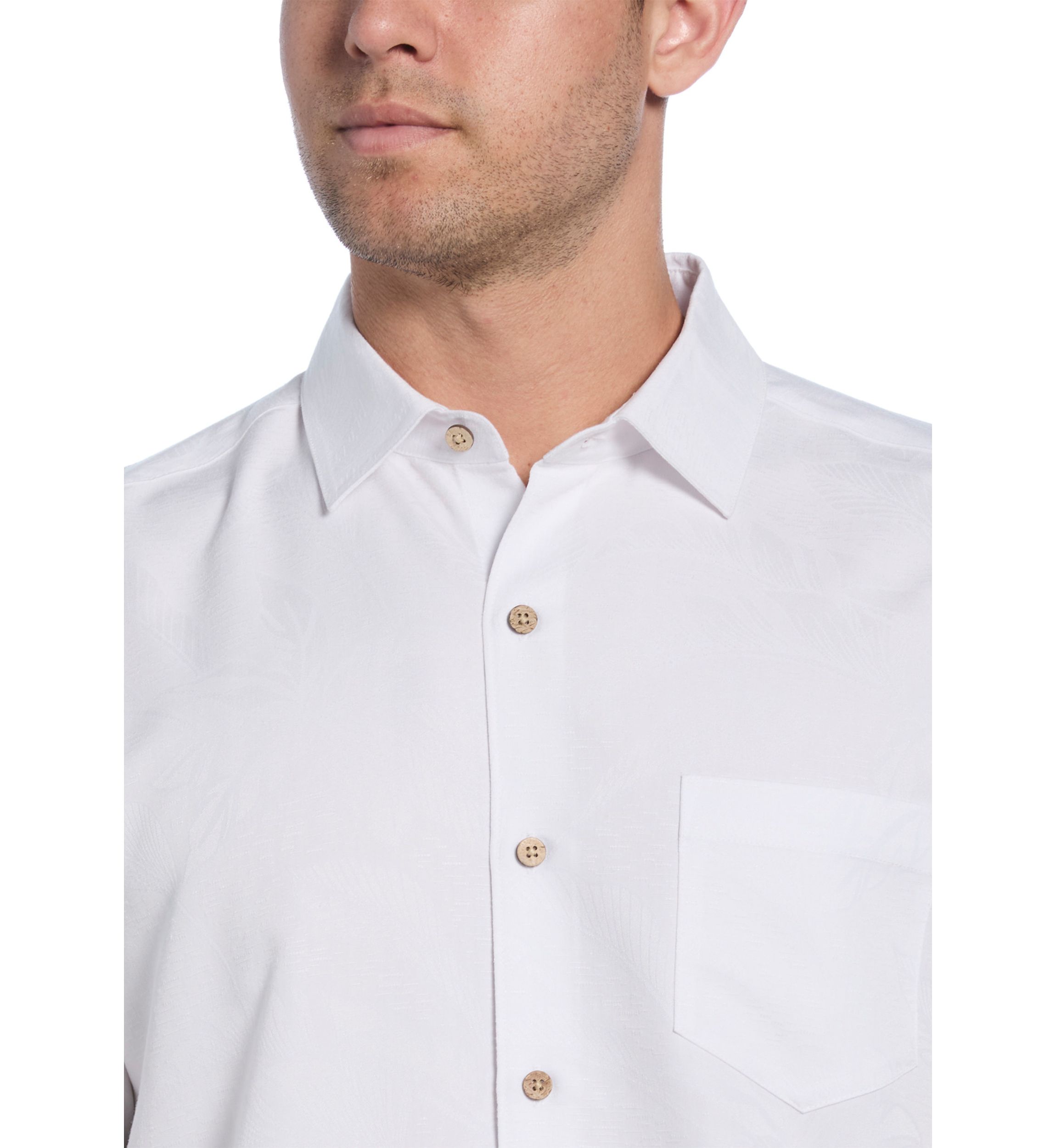 Mens Two-Tone One Pocket Floral Print Short Sleeve Button-Down Shirt