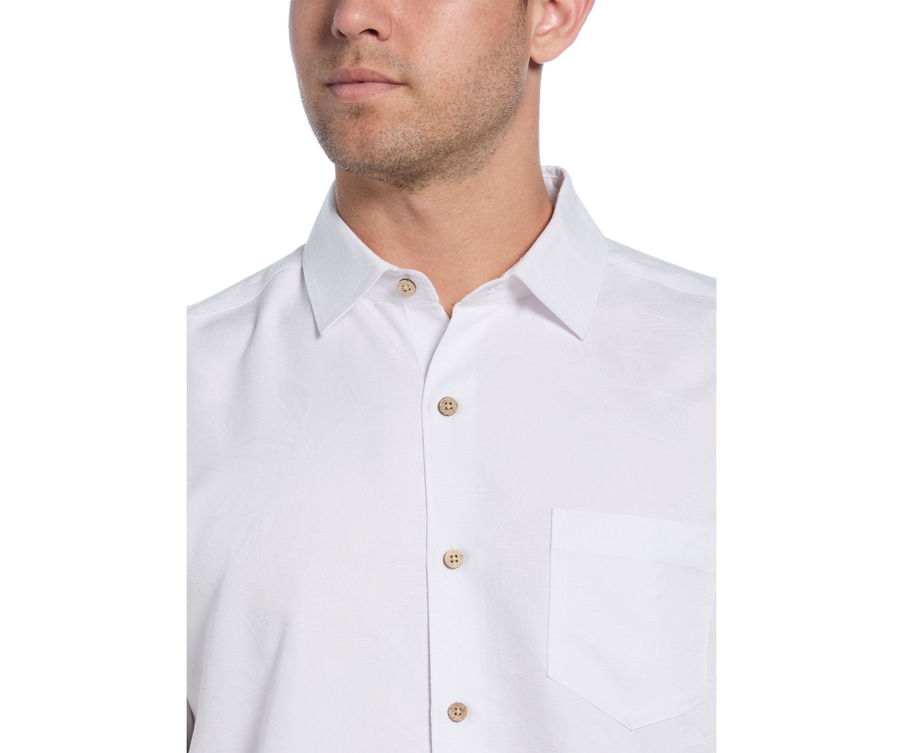 Mens Two-Tone One Pocket Floral Print Short Sleeve Button-Down Shirt