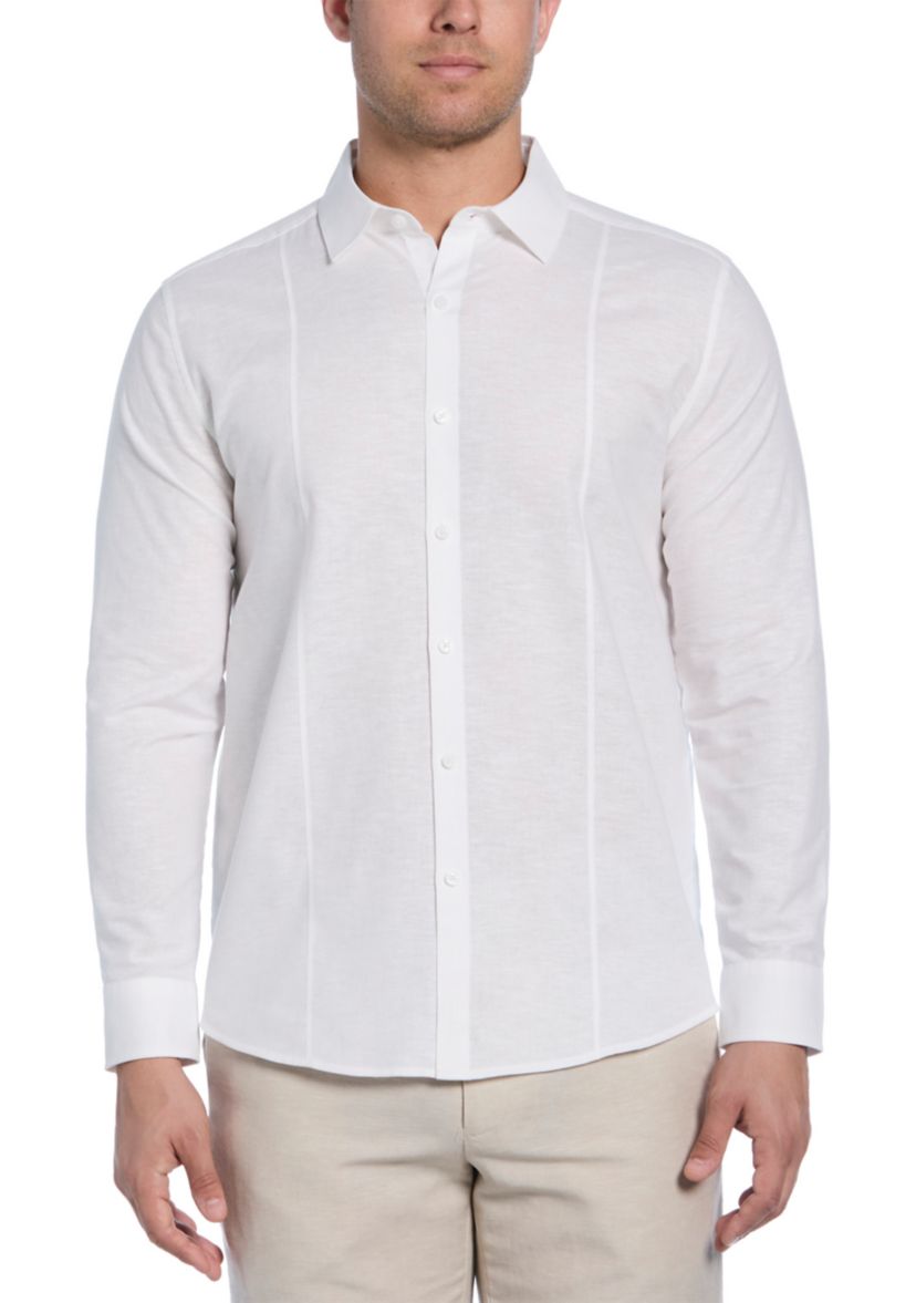 Mens Single Tuck Long Sleeve Shirt with Panel 