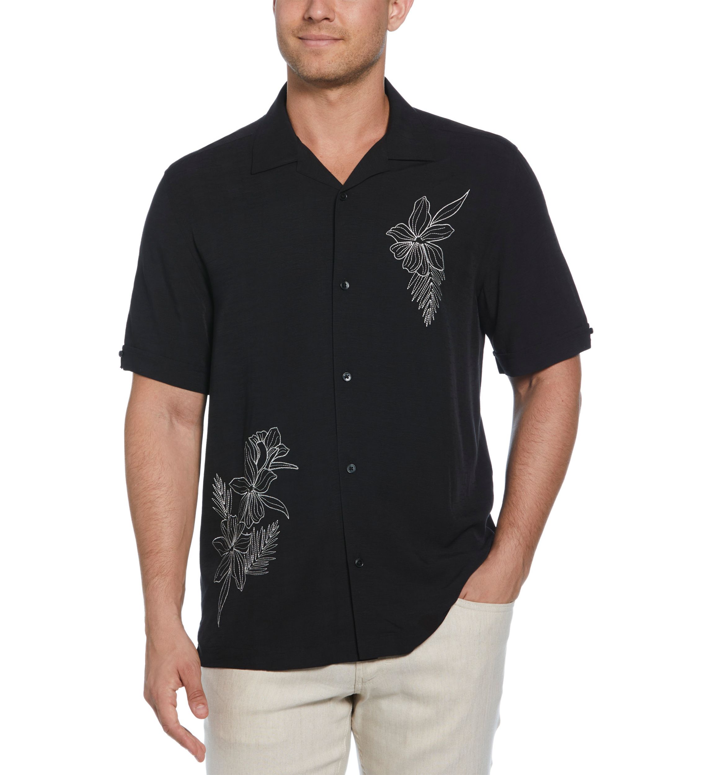 Mens Floral Embroidered Shirt