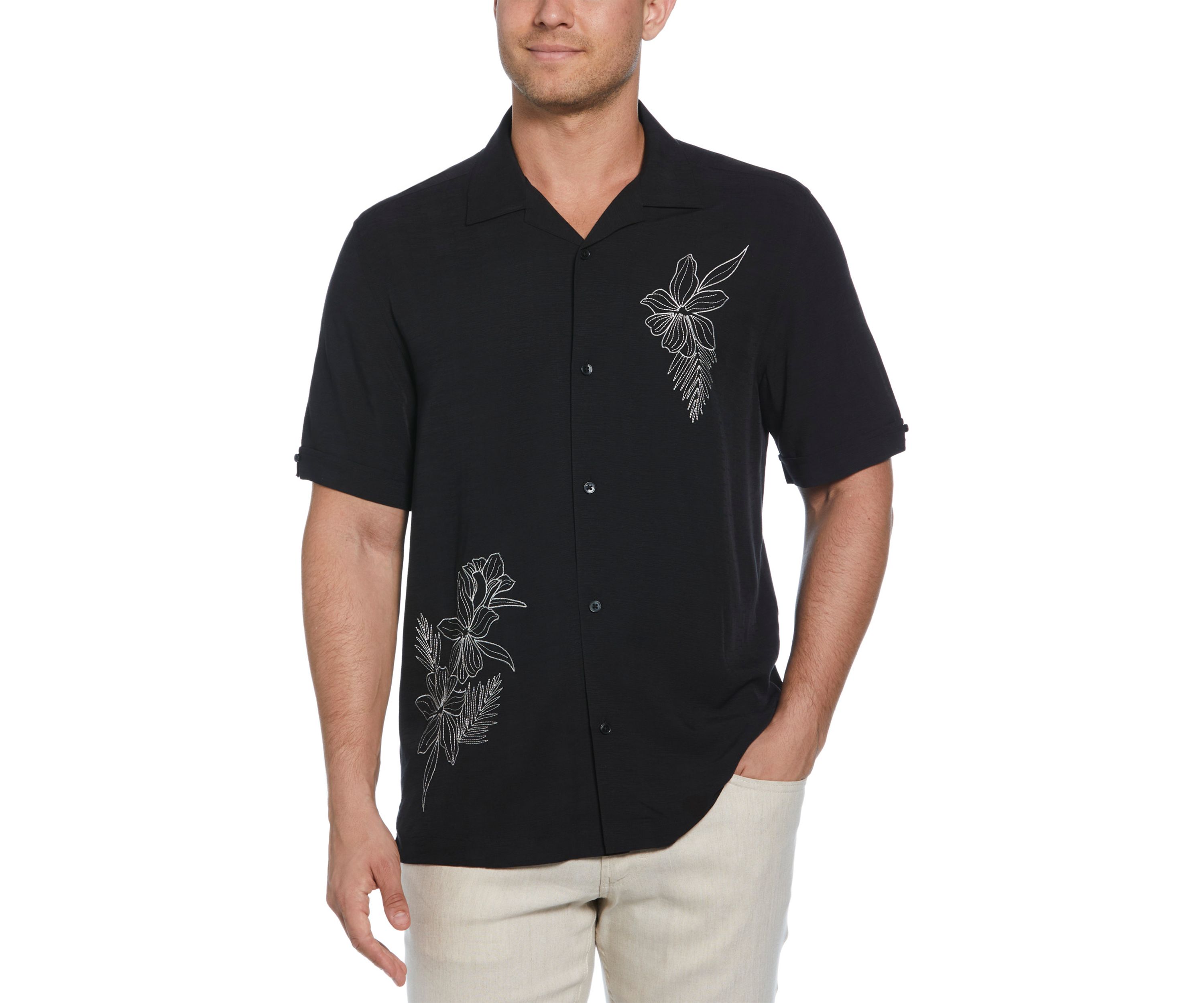 Mens Floral Embroidered Shirt