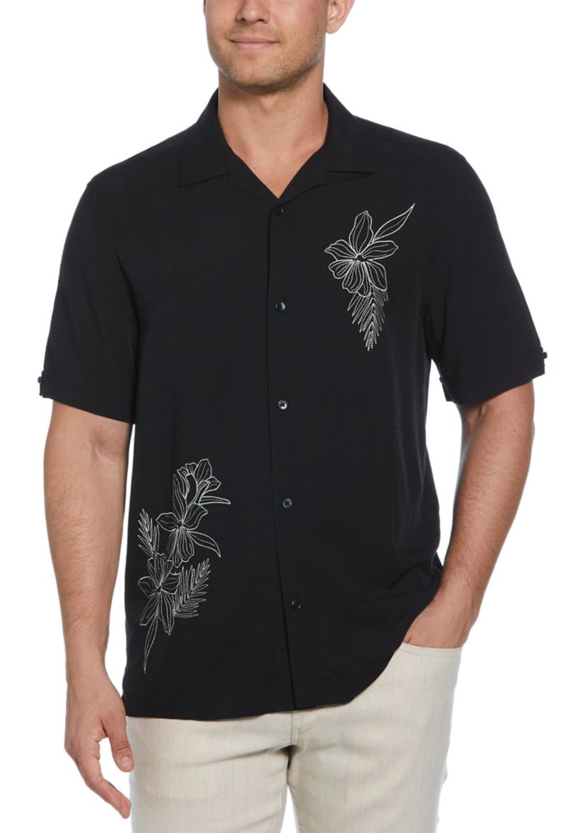 Mens Floral Embroidered Shirt