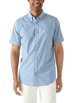 Chaps Men's Short Sleeve Stretch Plaid Button-Up Shirt
