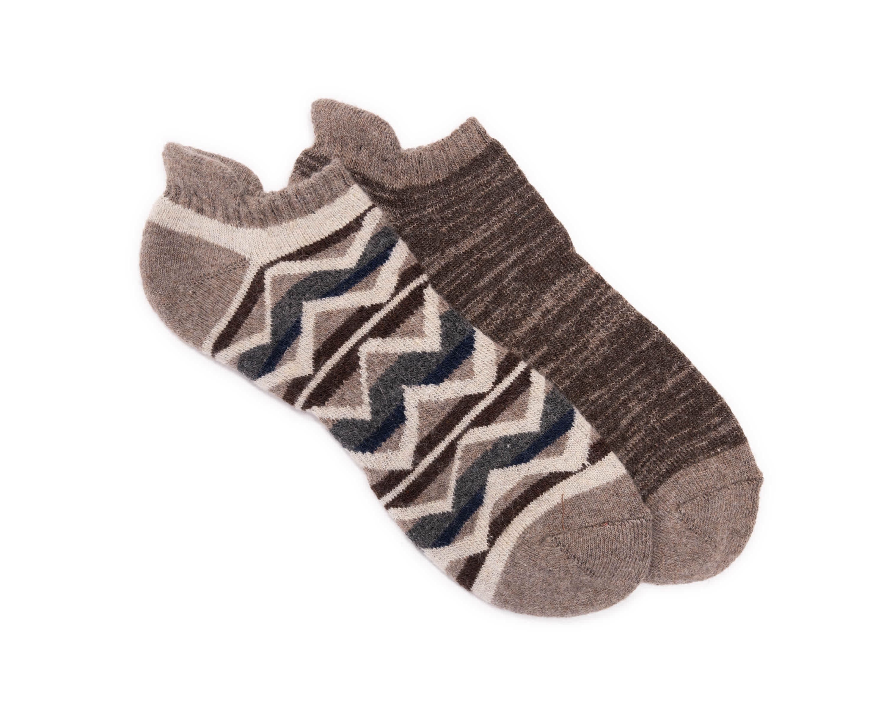 Mens No Show Wool Socks (2 Pair Pack)