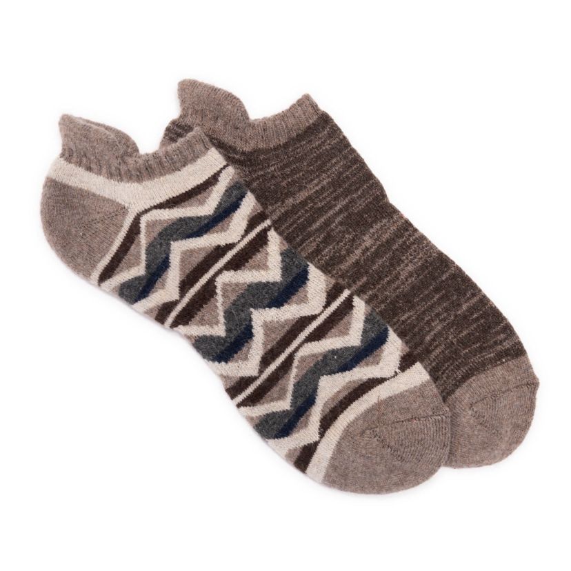 Mens No Show Wool Socks (2 Pair Pack)