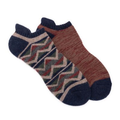 MUK LUKS Men's No Show Wool Socks (2 Pair Pack), Medium