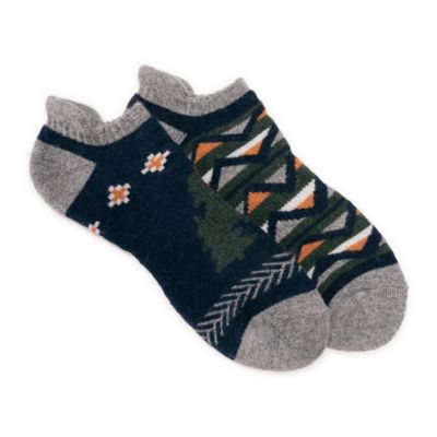 MUK LUKS Men's No Show Wool Socks (2 Pair Pack), Navy Blue, Medium