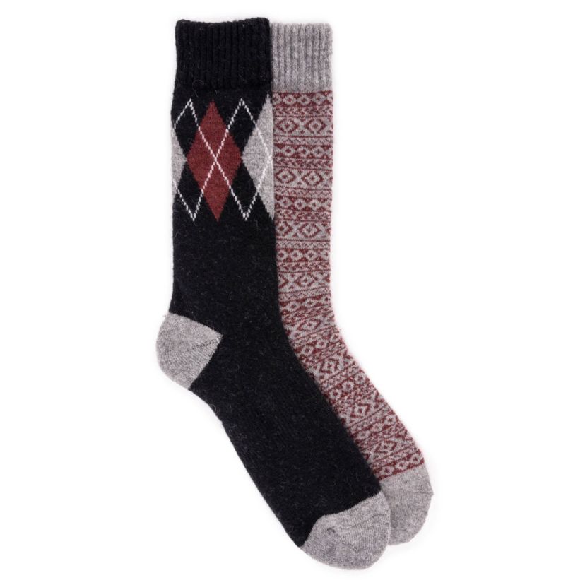 Mens 2 Pair Pack Wool Socks