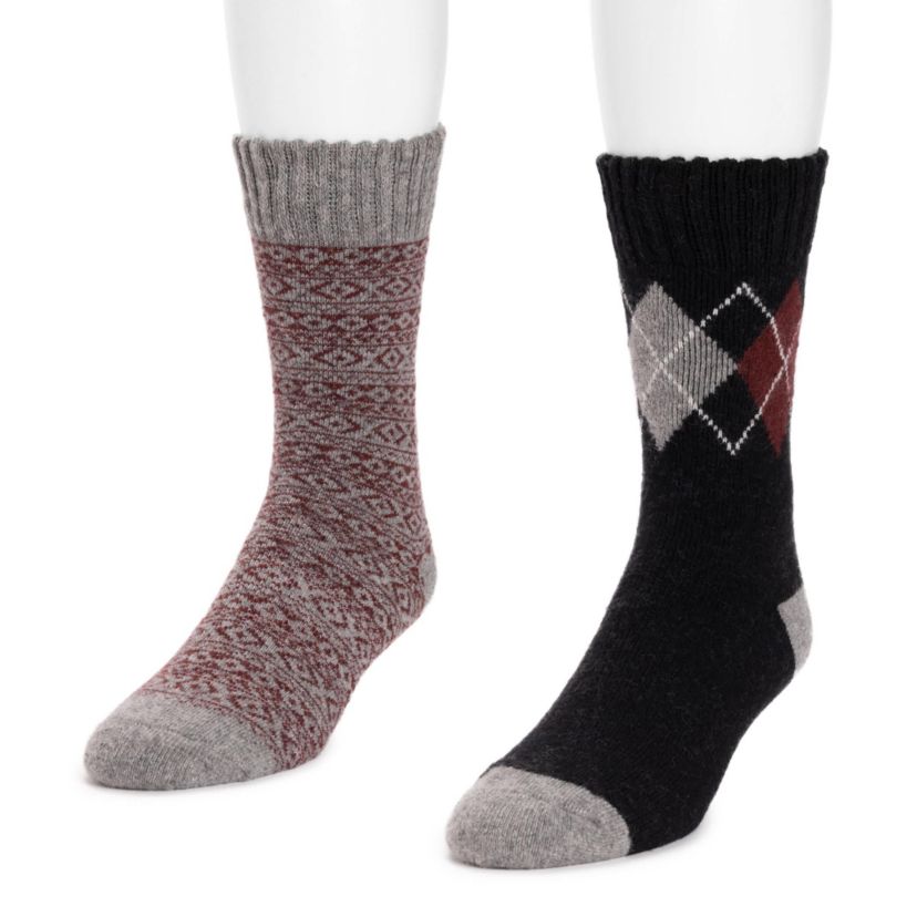 Mens 2 Pair Pack Wool Socks