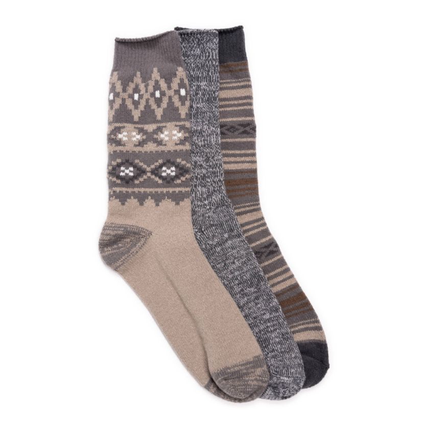 Mens 3 Pair Pack Microfiber Boot Socks