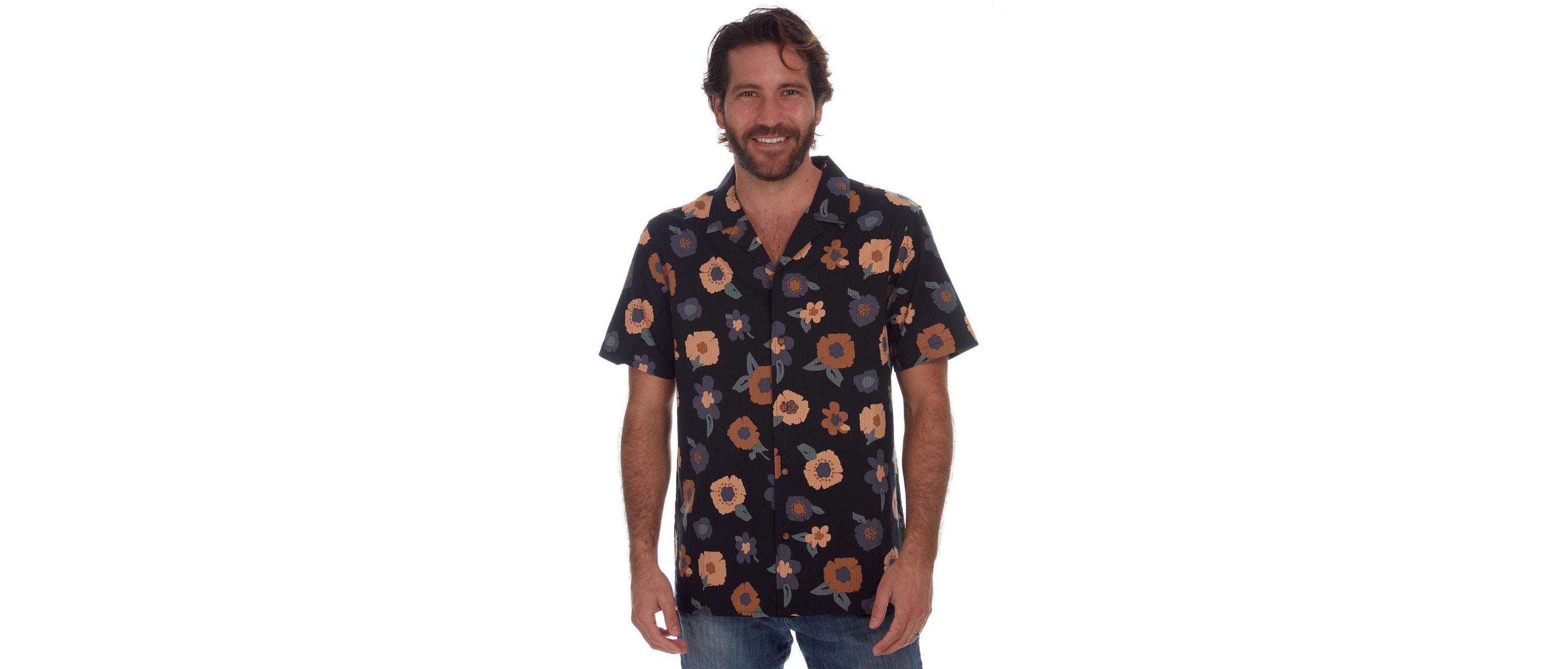 Kai Printed Seer Sucker Shirt
