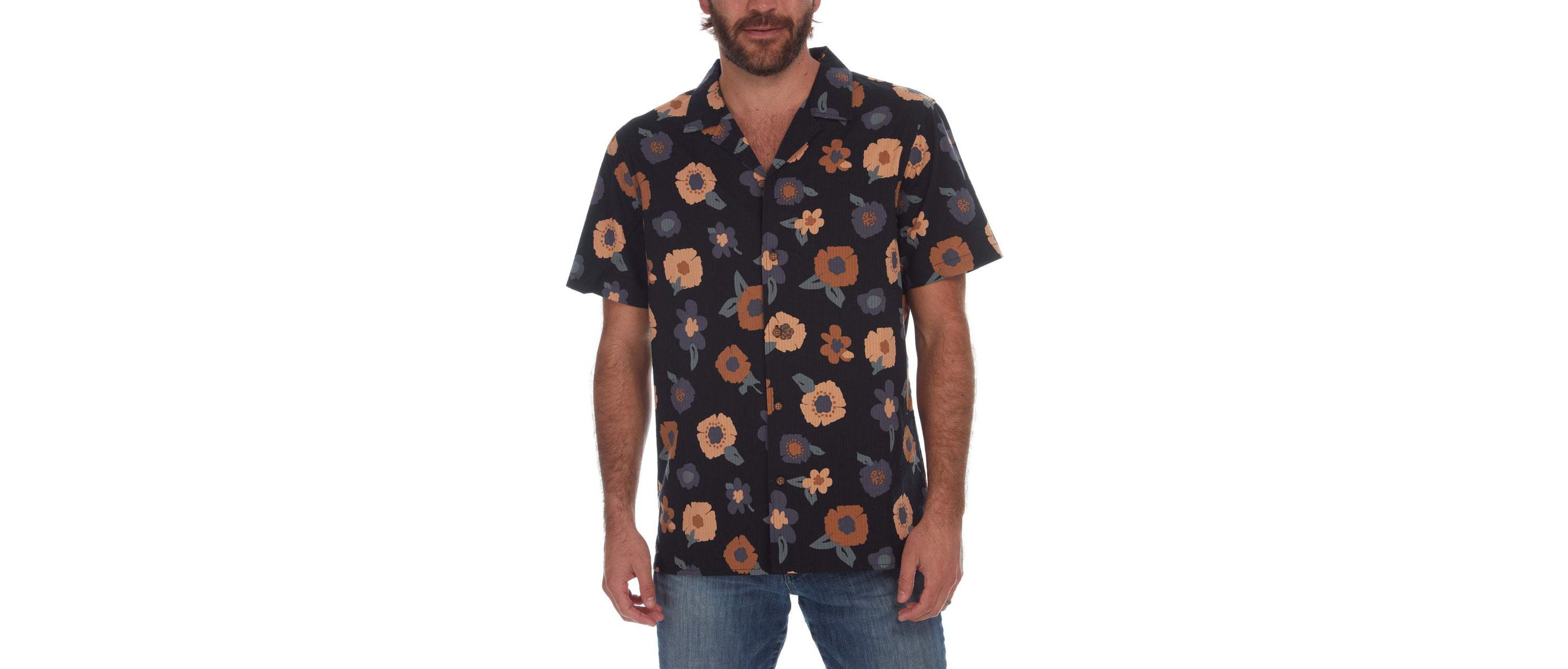 Kai Printed Seer Sucker Shirt