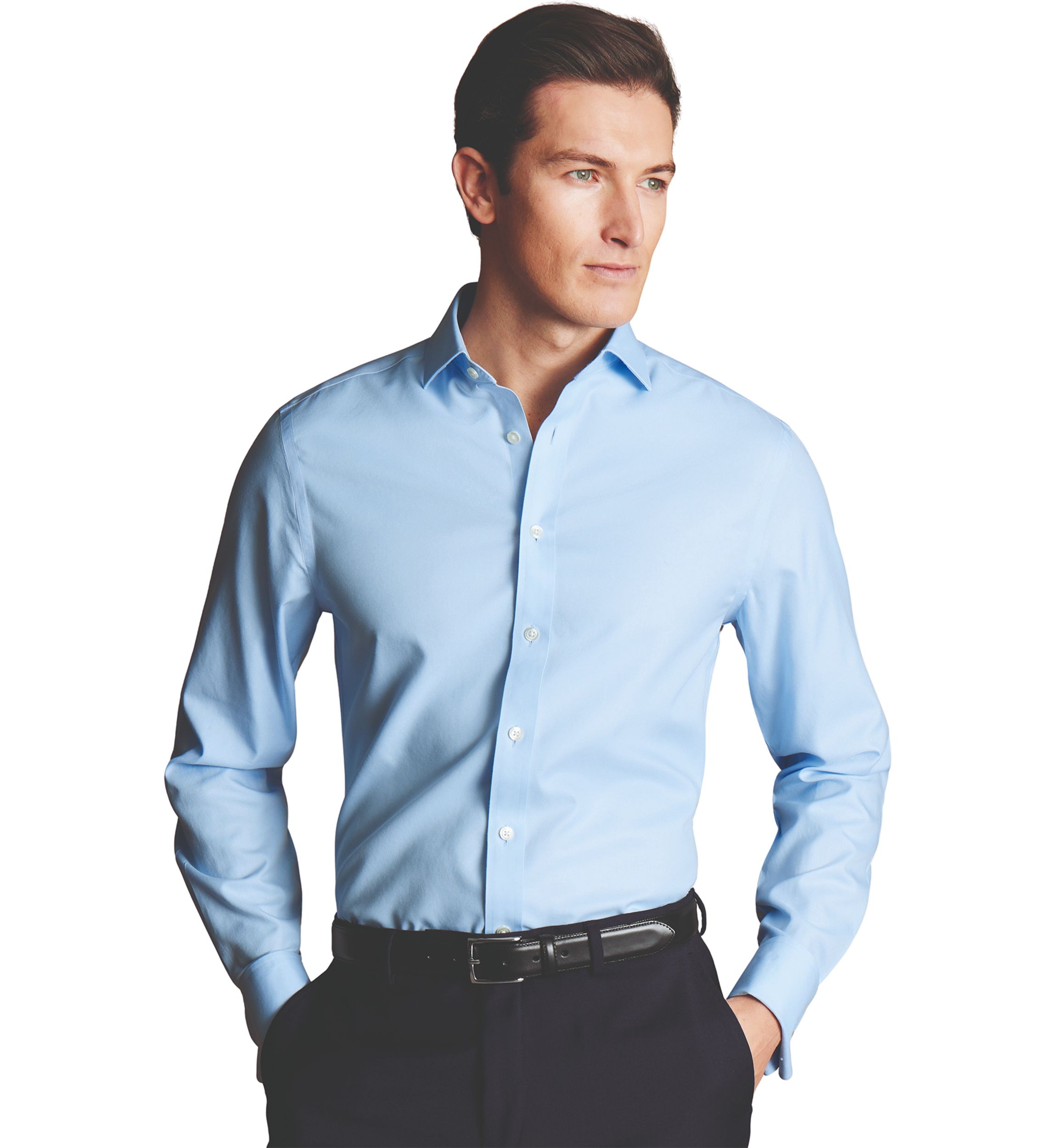 Mens Cutaway Collar Non Iron Twill Shirt 