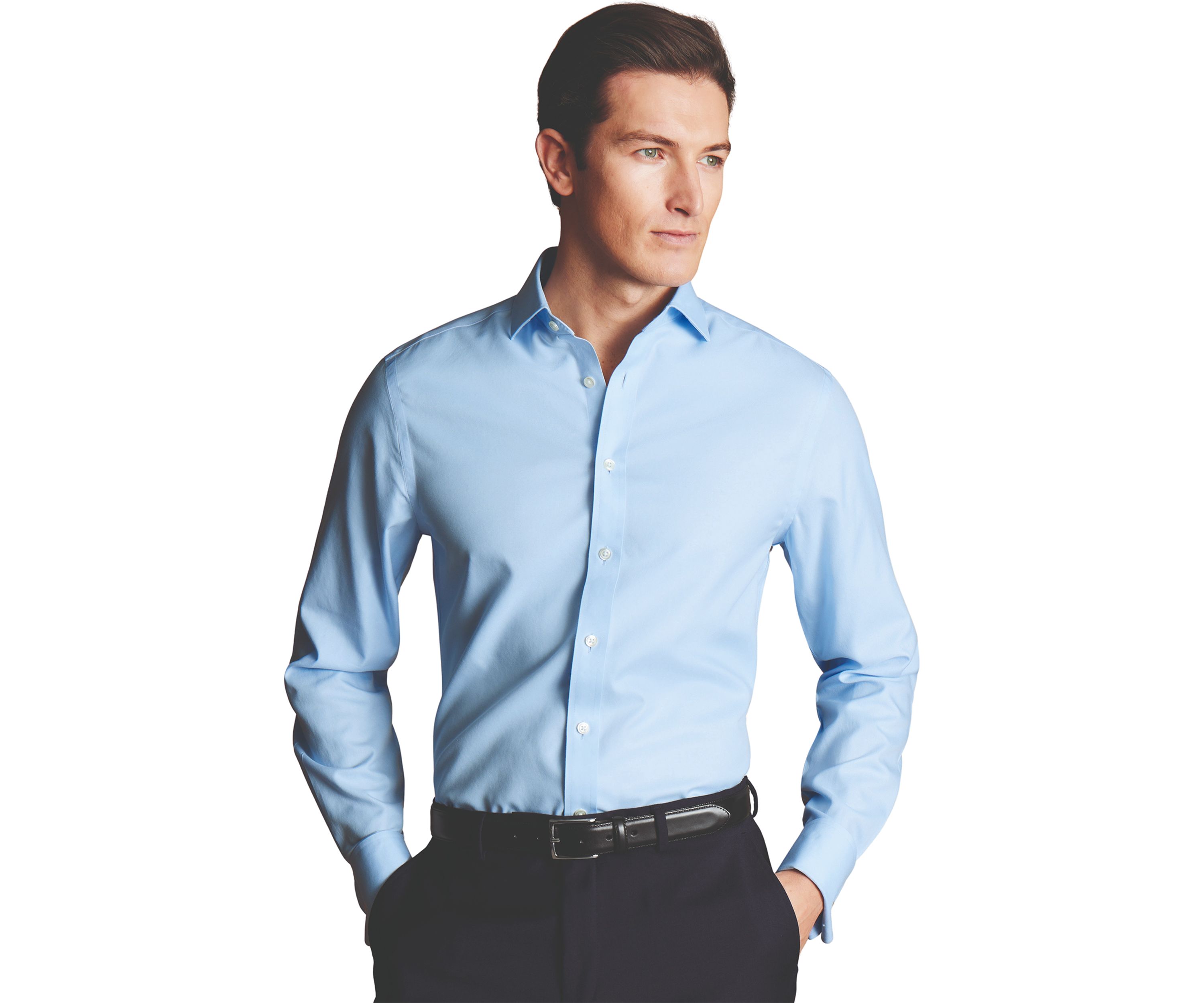 Mens Cutaway Collar Non Iron Twill Shirt 