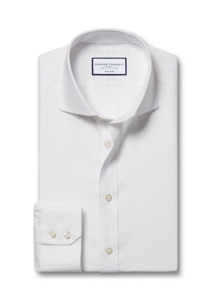 Mens Cutaway Collar Non Iron Twill Shirt 