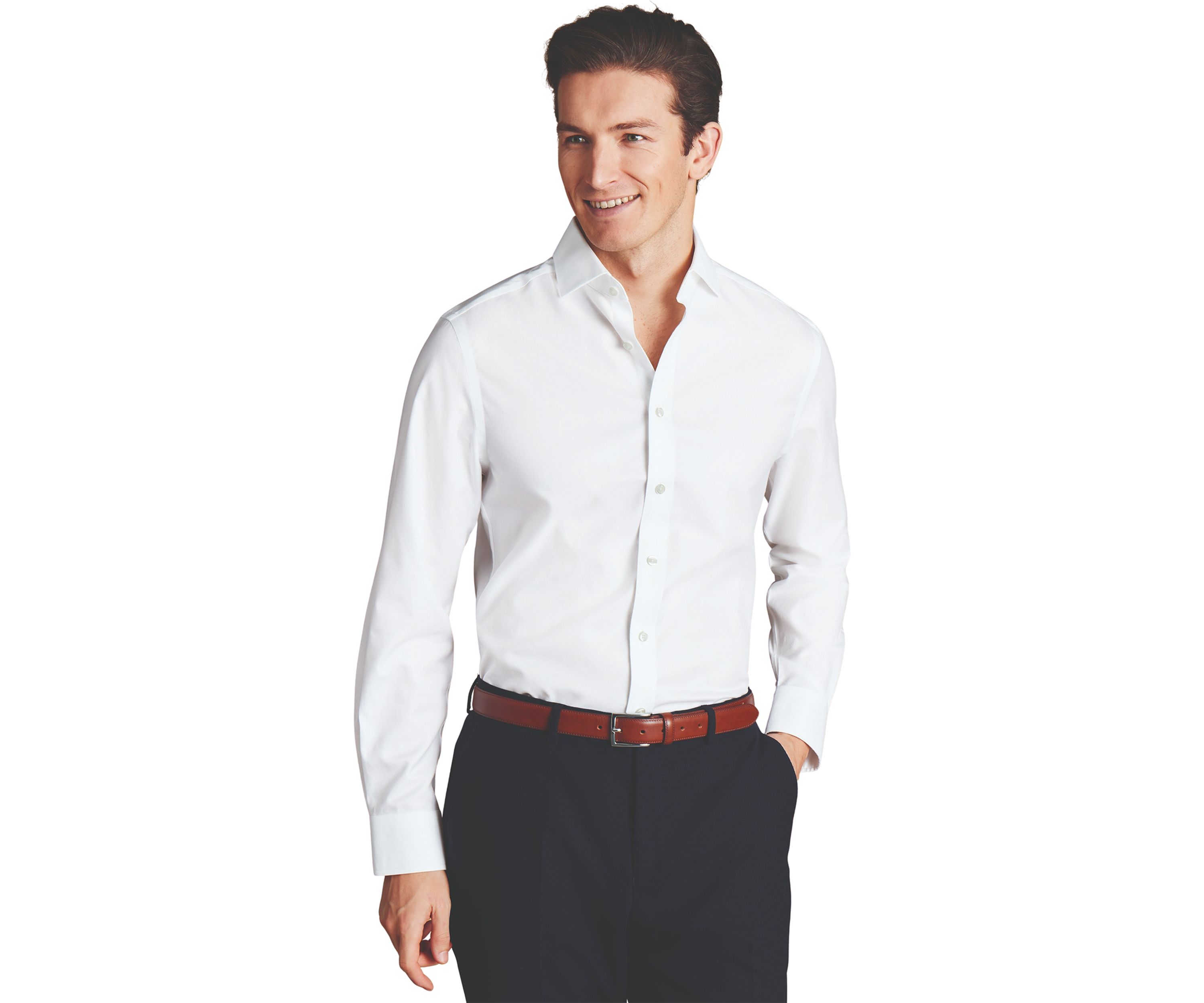 Mens Cutaway Collar Non Iron Twill Shirt 