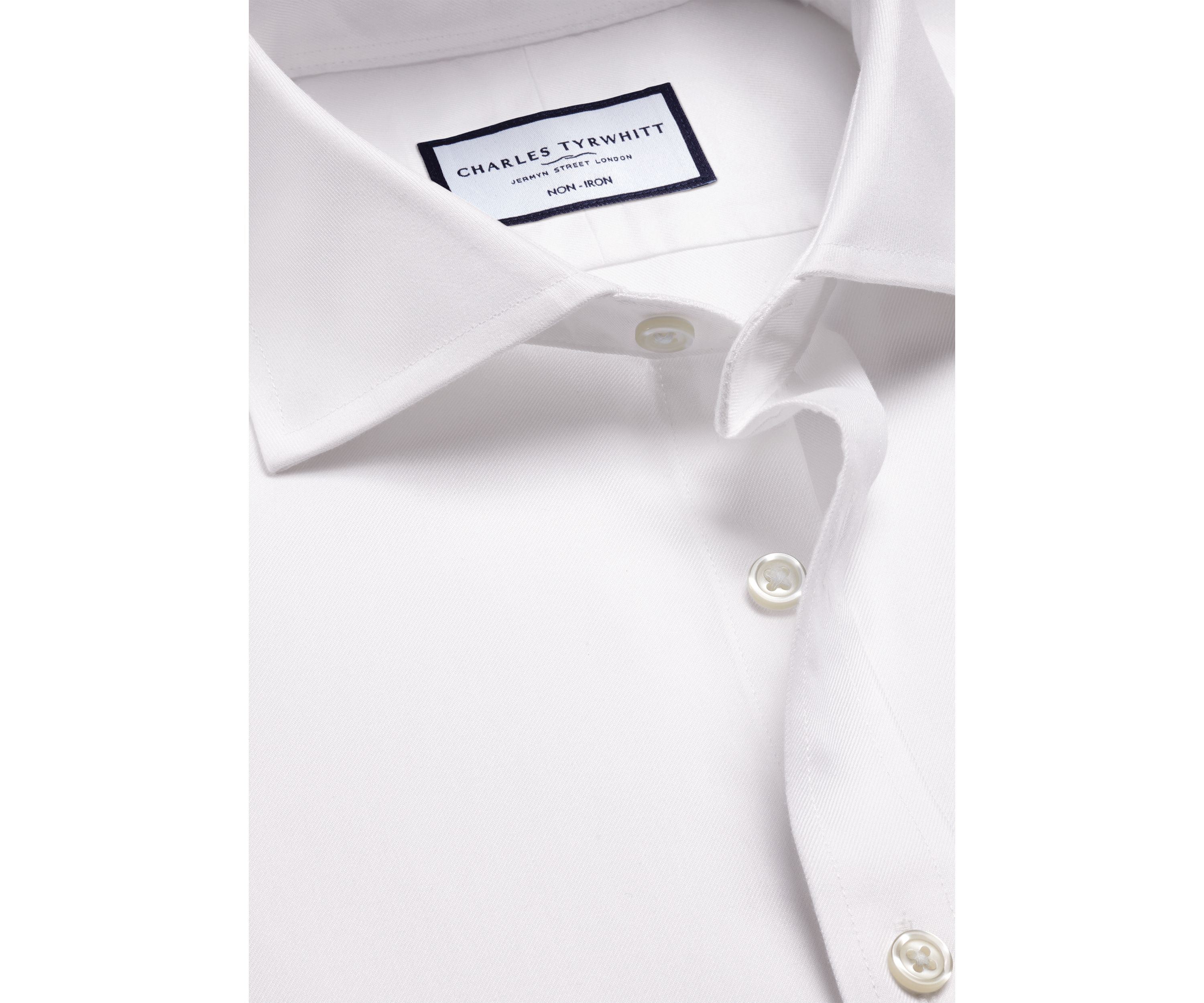 Mens Cutaway Collar Non Iron Twill Shirt 