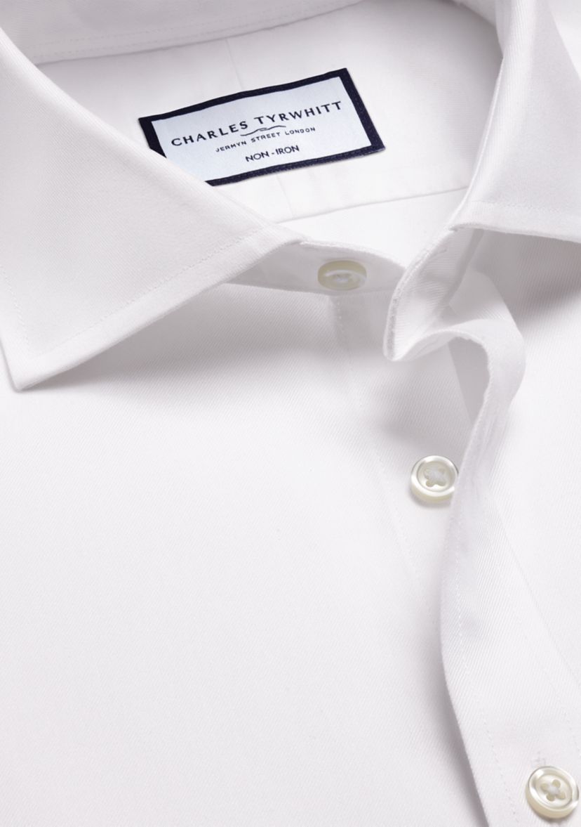 Mens Cutaway Collar Non Iron Twill Shirt 