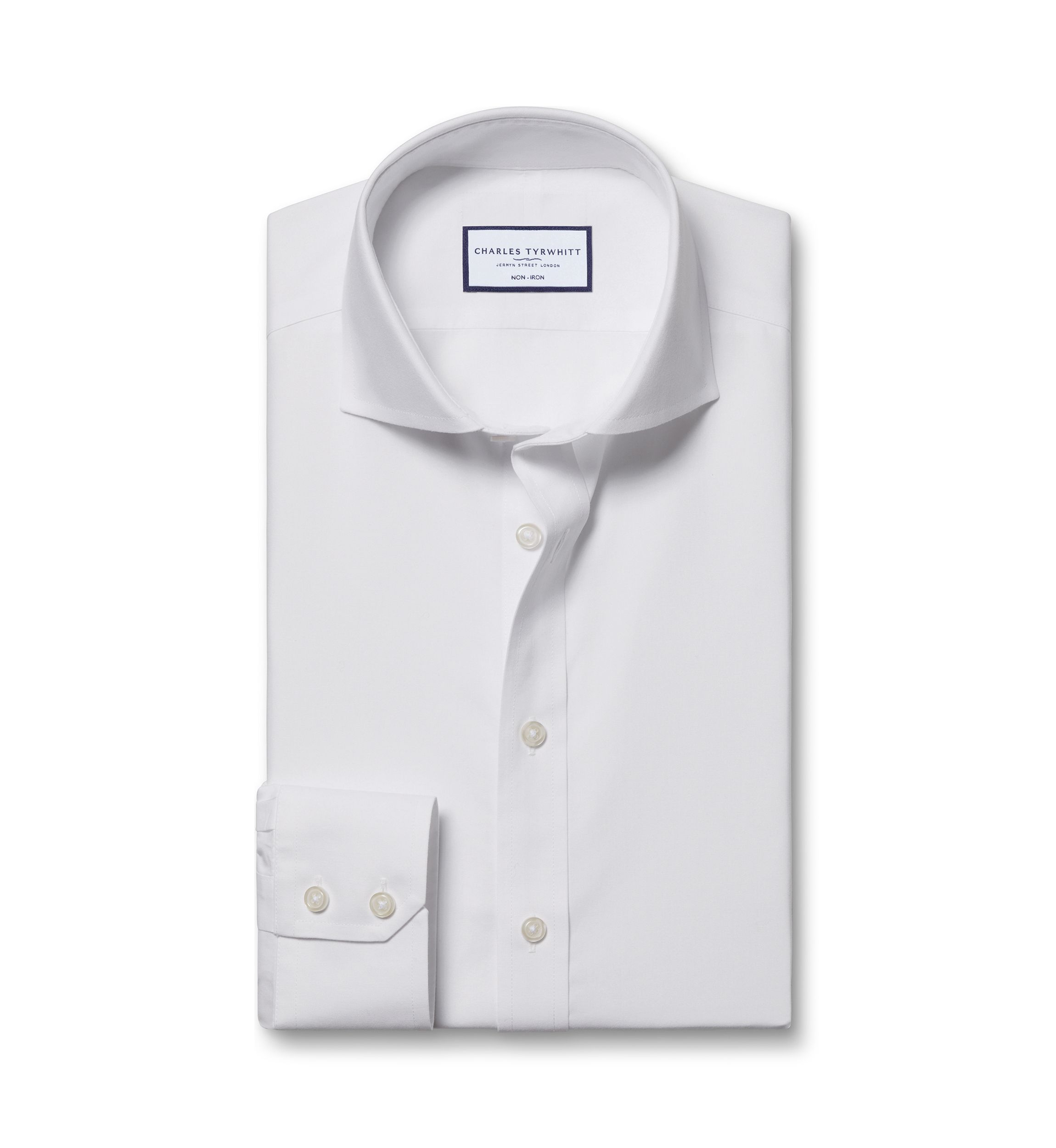 Mens Cutaway Collar Non Iron Poplin Shirt 
