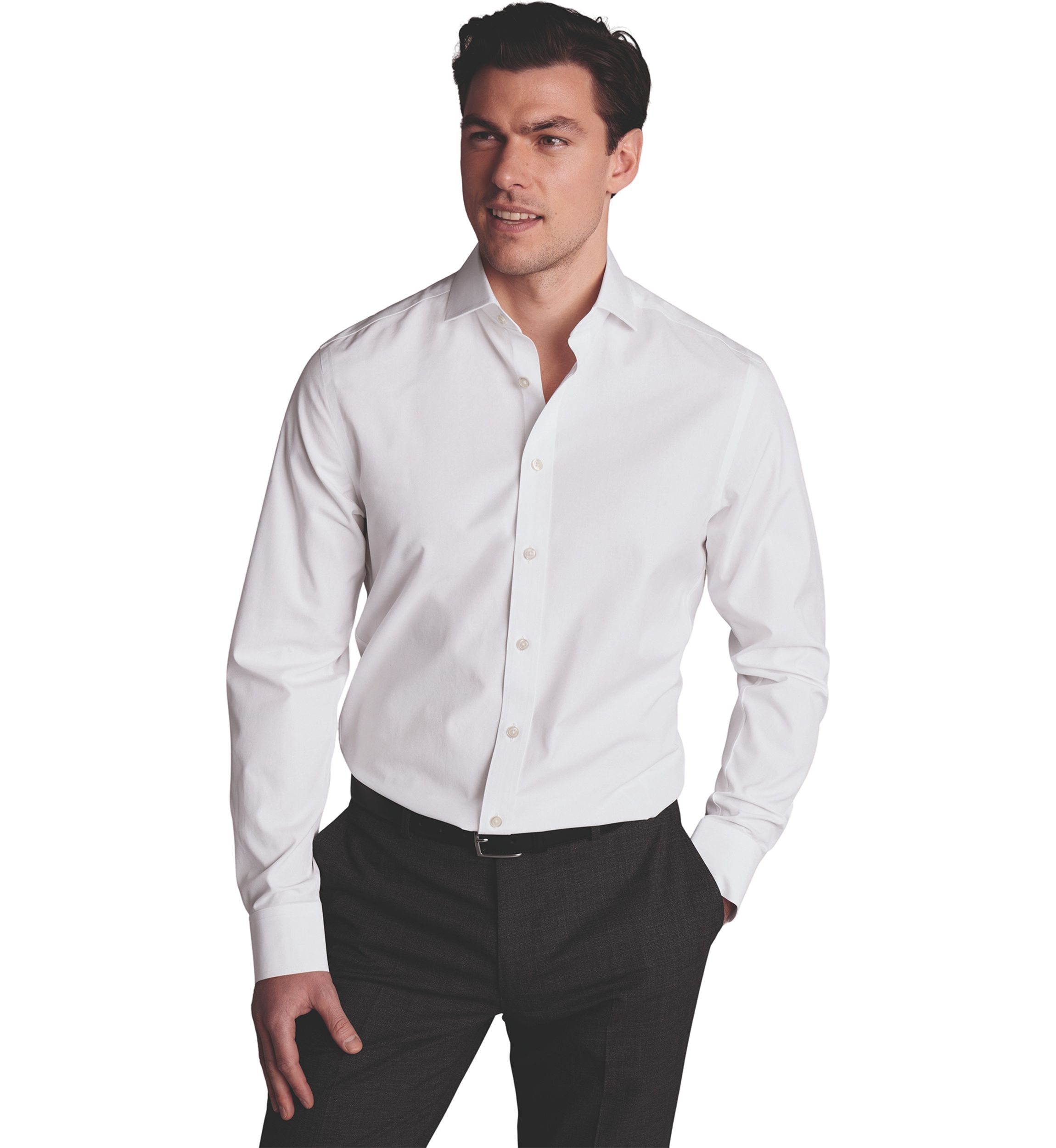 Mens Cutaway Collar Non Iron Poplin Shirt 