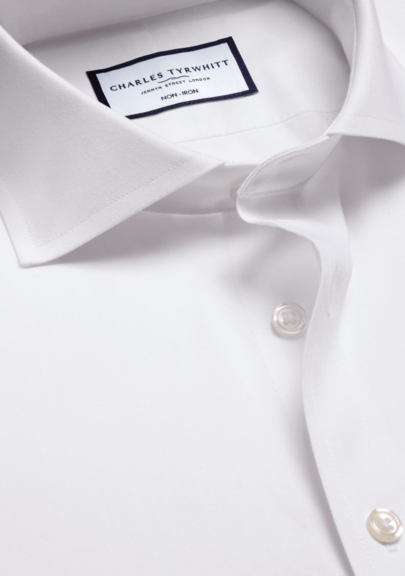 Mens Cutaway Collar Non Iron Poplin Shirt 